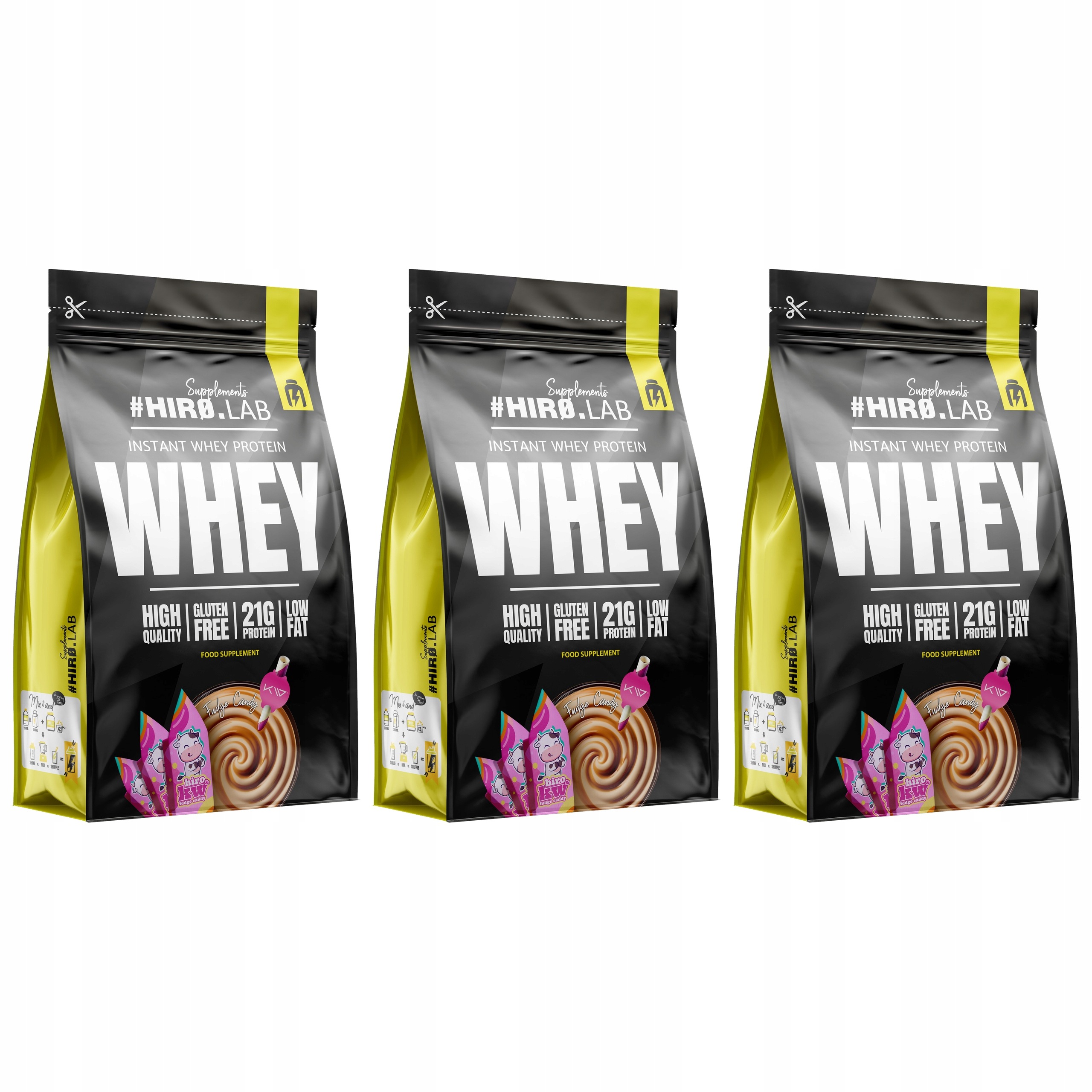 3x Wpc protein 750 g Instant Whey Protein Kravička Kamila Vyvolený Hiro