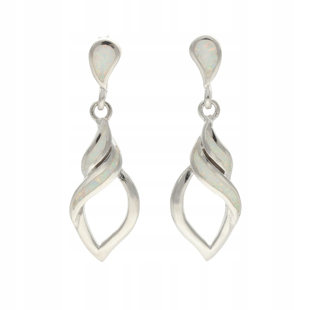 Náušnice s bílým opálem