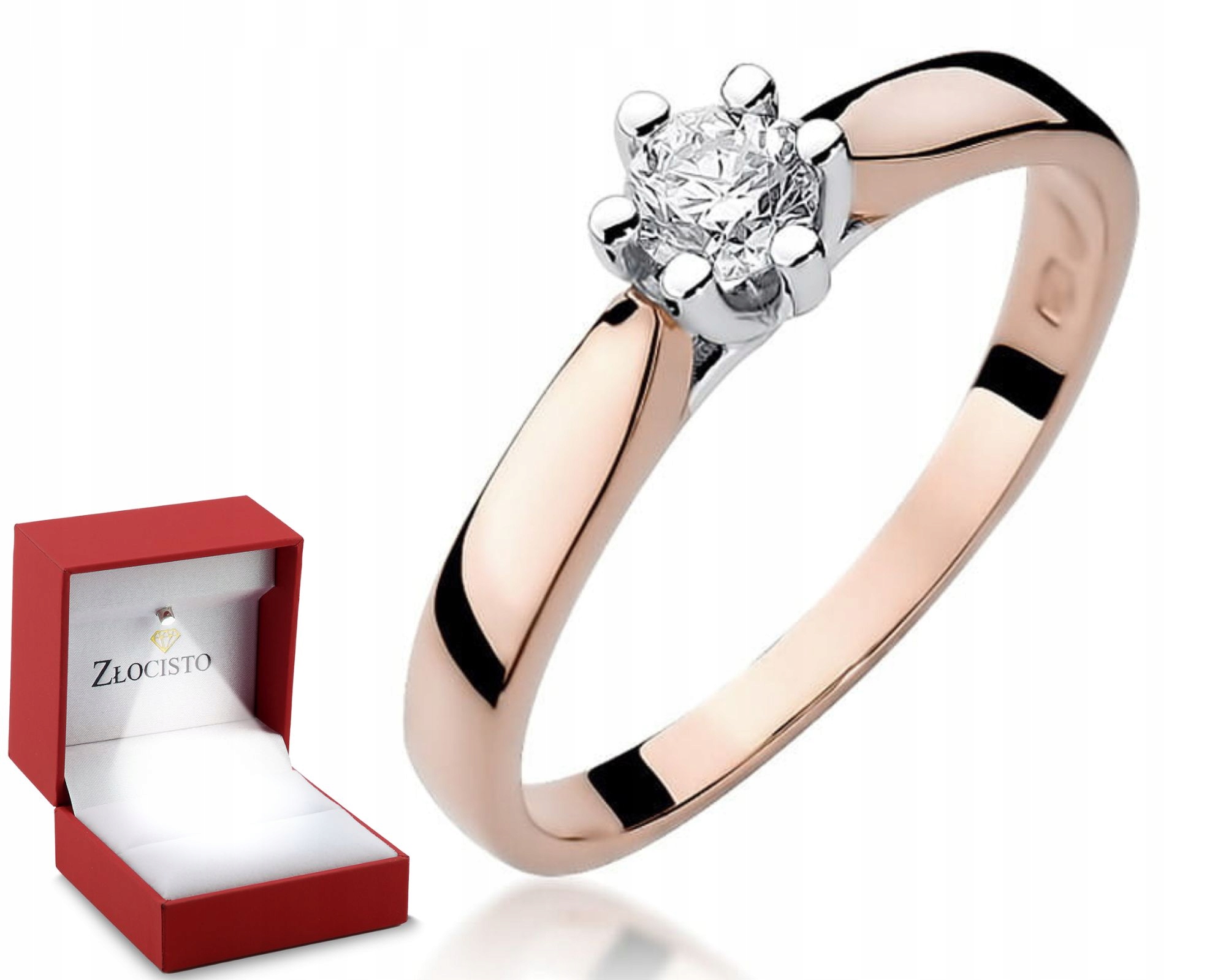 Růžový Prstýnek Diamant Růžové Zlato Gravírování Bonus 585 Dárek