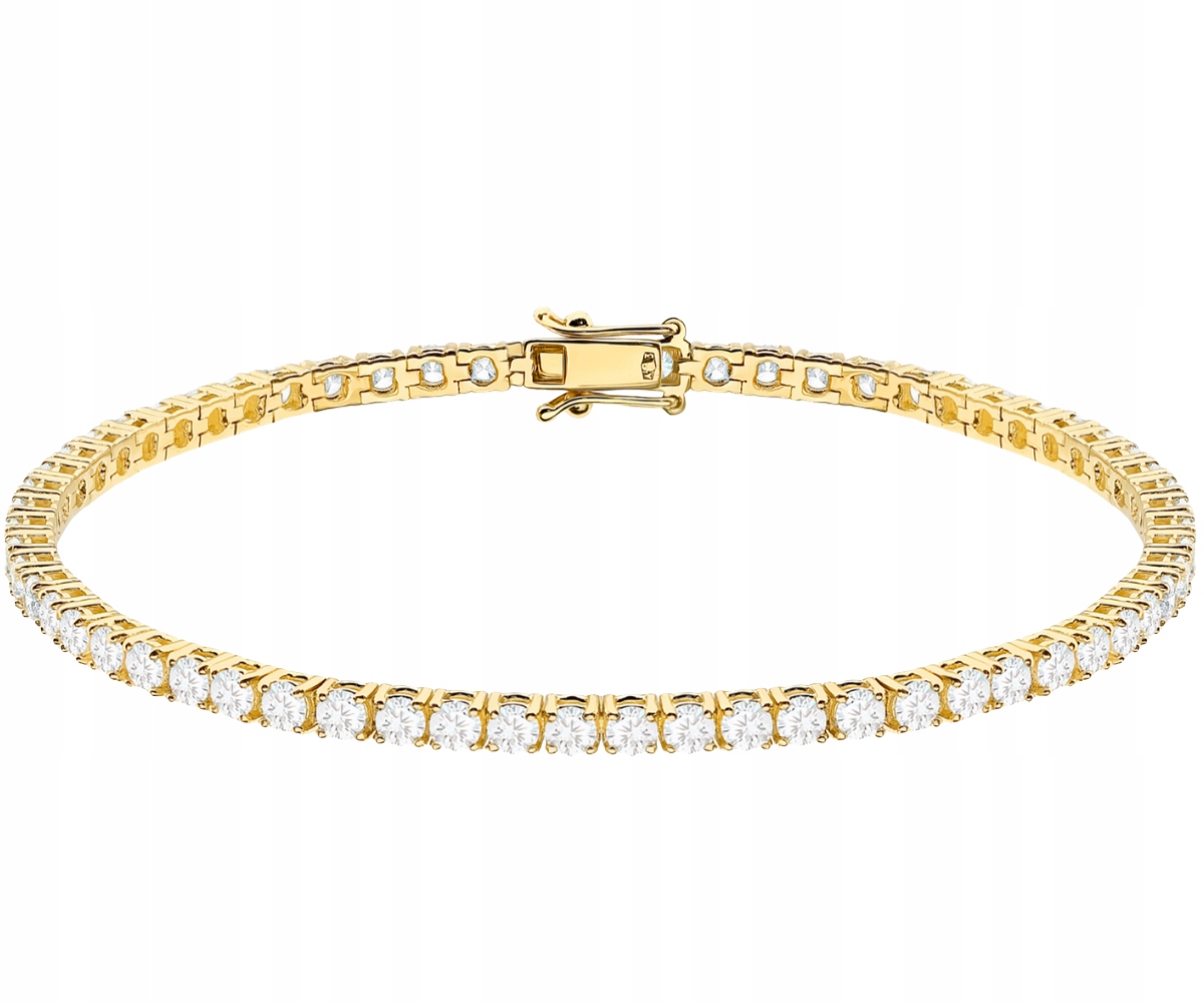Elegantní Zlatý náramek 585 s diamanty Lab 11,5Ct 20Cm Dárek Gravírování