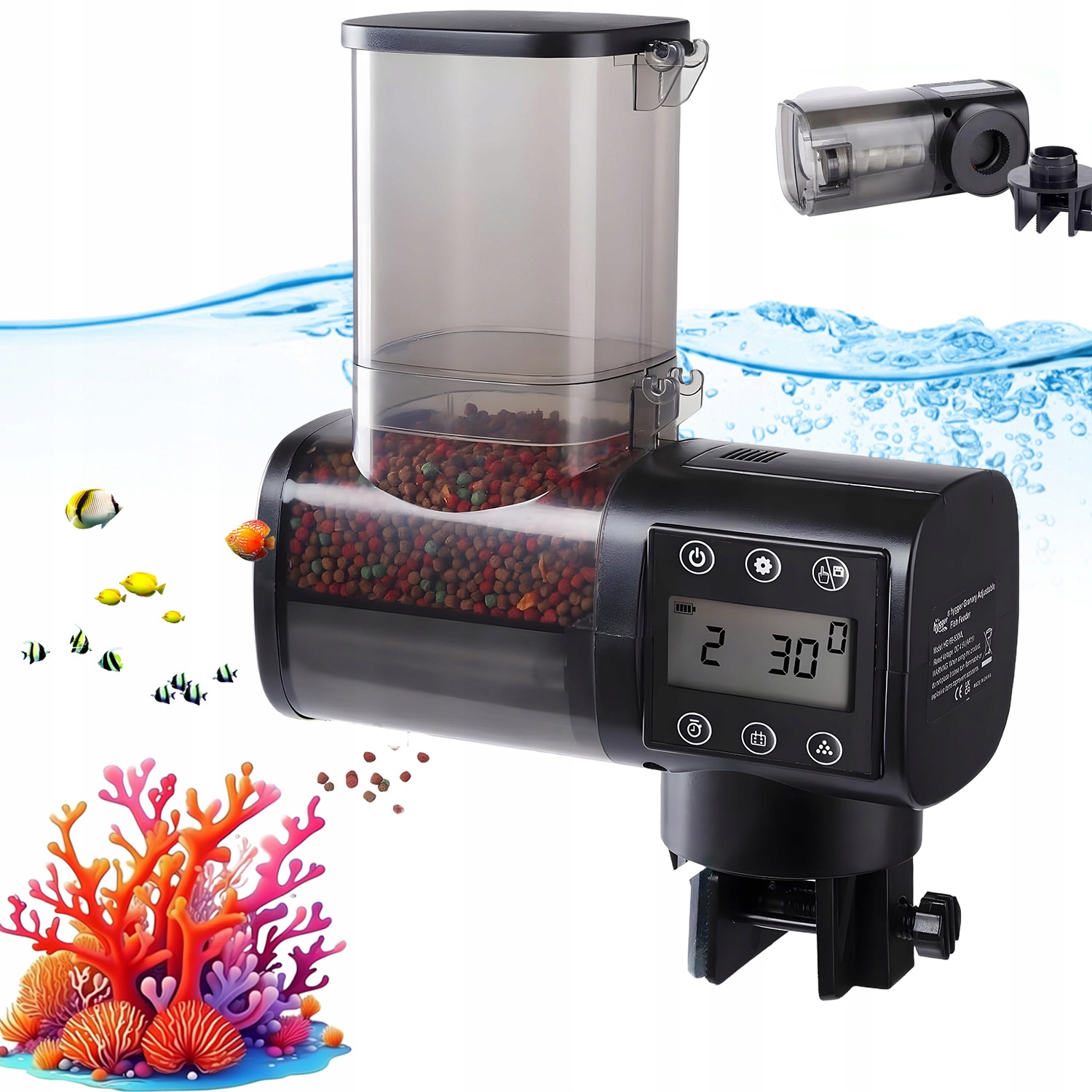 Levně Výkonné Automatické Krmítko Pro Ryby 500 ML S Funkcí Časovače Do Akvária