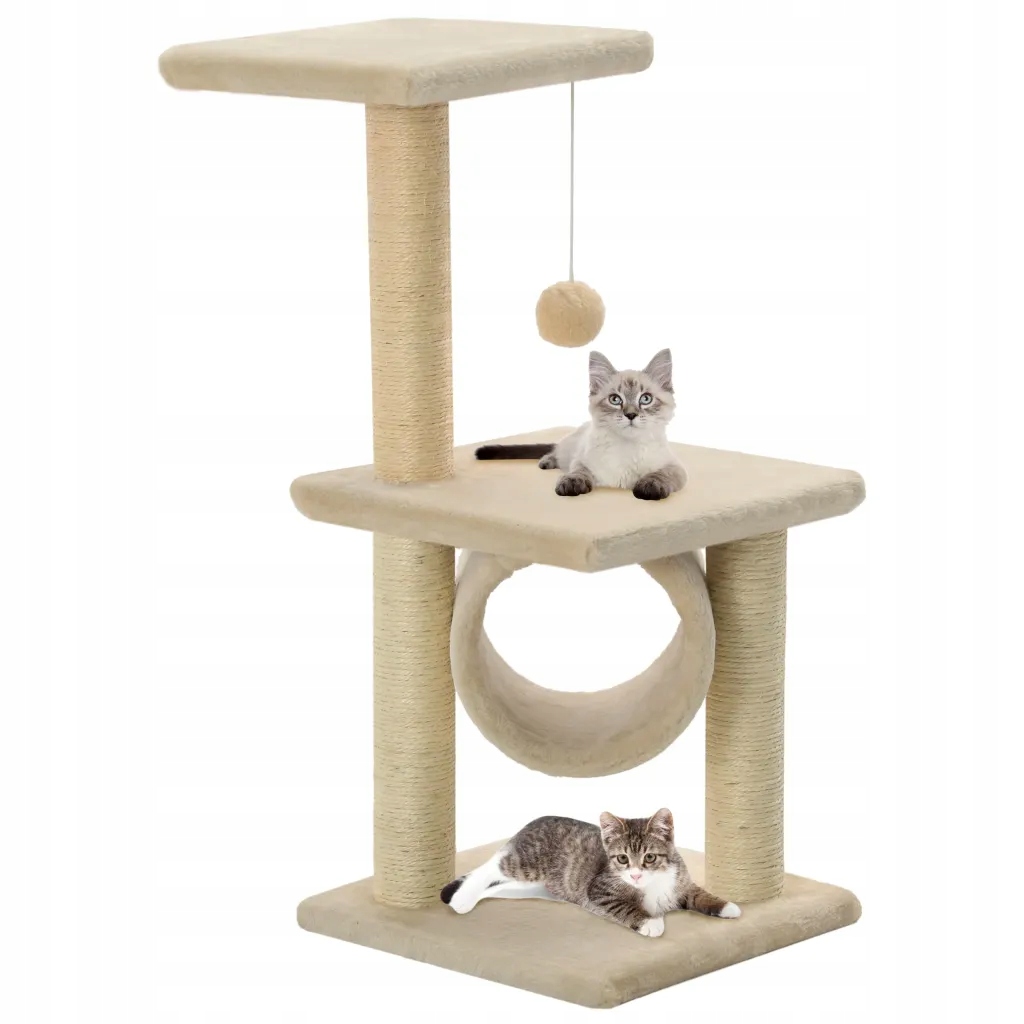 Levně Petrashop Škrabadlo pro kočky sisalové sloupky 65 cm béžové Béžová 170548