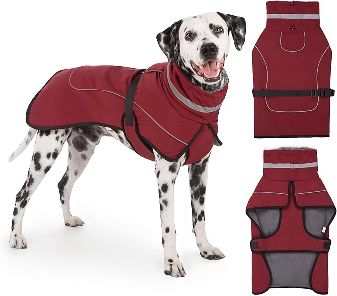 Bunda Pro Psa Teplá, Voděodolná, Velikost S, Tmavě Červená