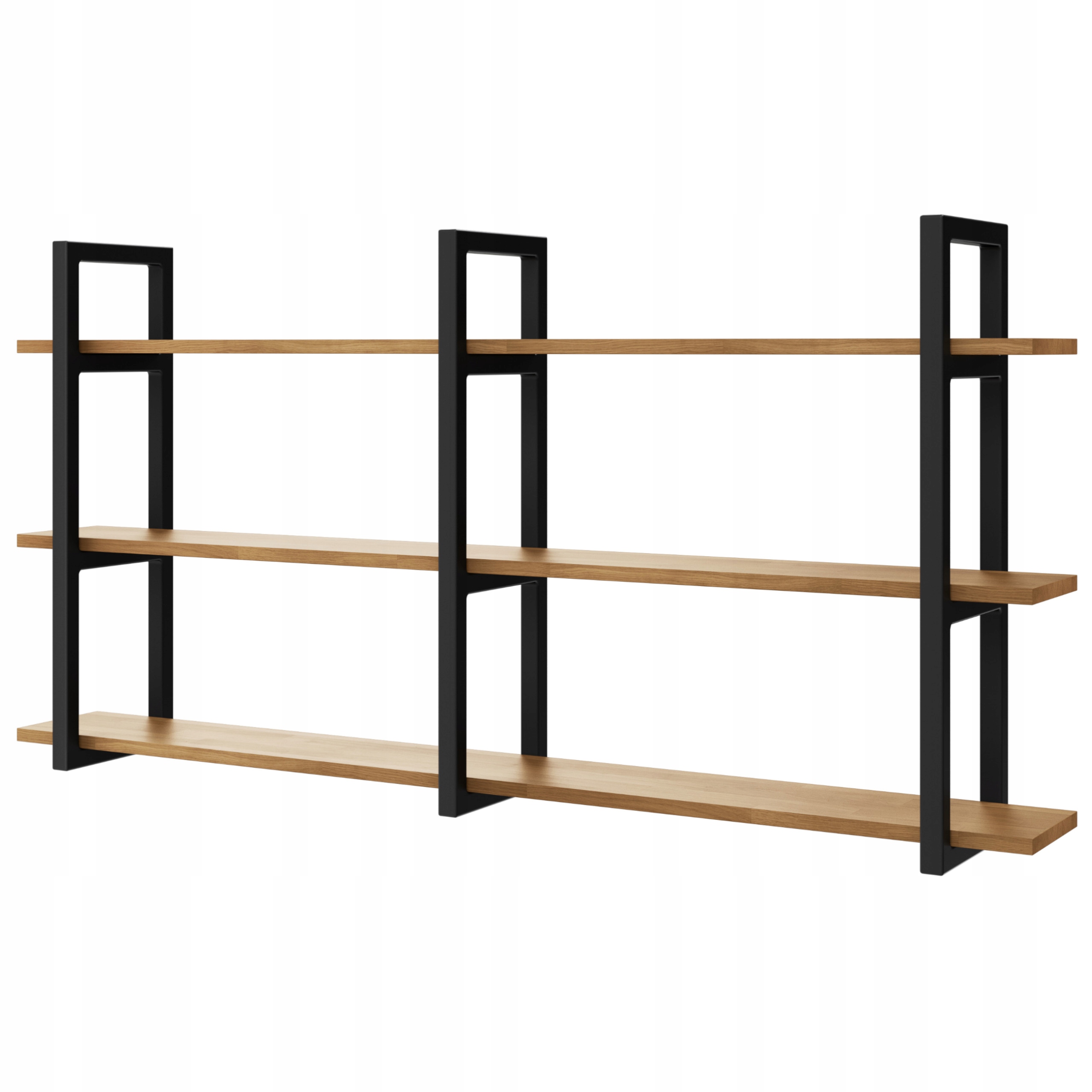 Závěsná nástěnná police loft industrial dub Medium D3+R 160x20 na knihy