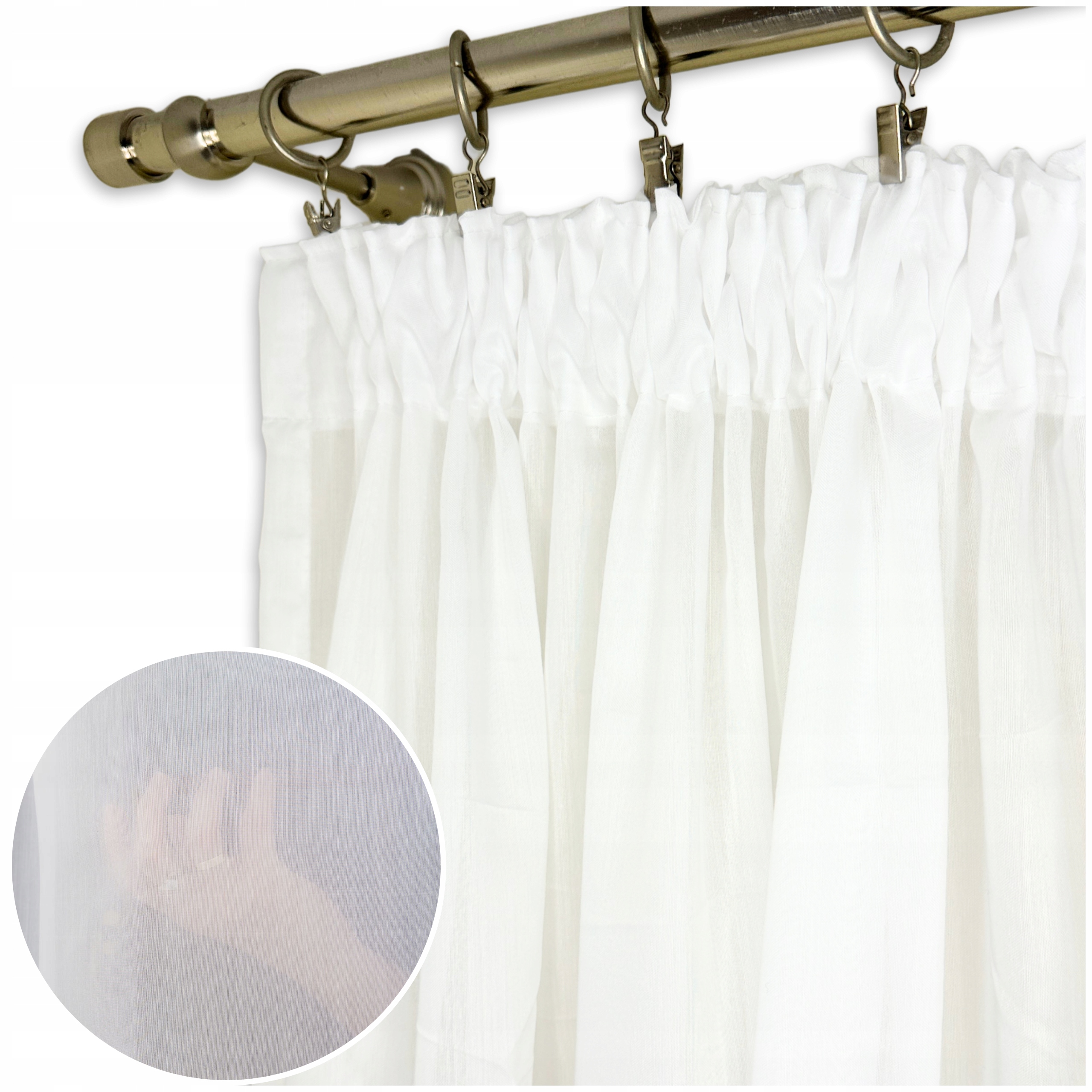 Firana Gotowa Na Taśmie Tunel Długa Batyst Biała 500X250 Firanka Z Taśmą