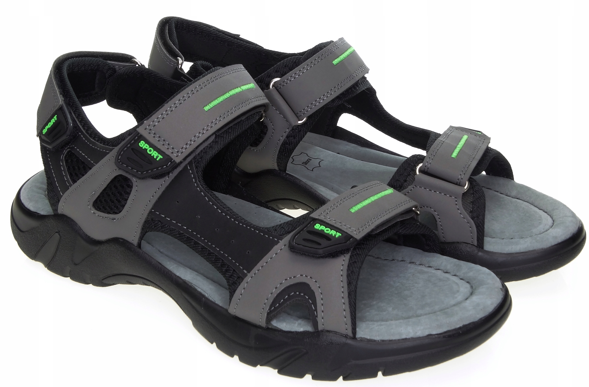 Męskie skórzane sandały solidne lekkie i wygodne Rozmiar 44