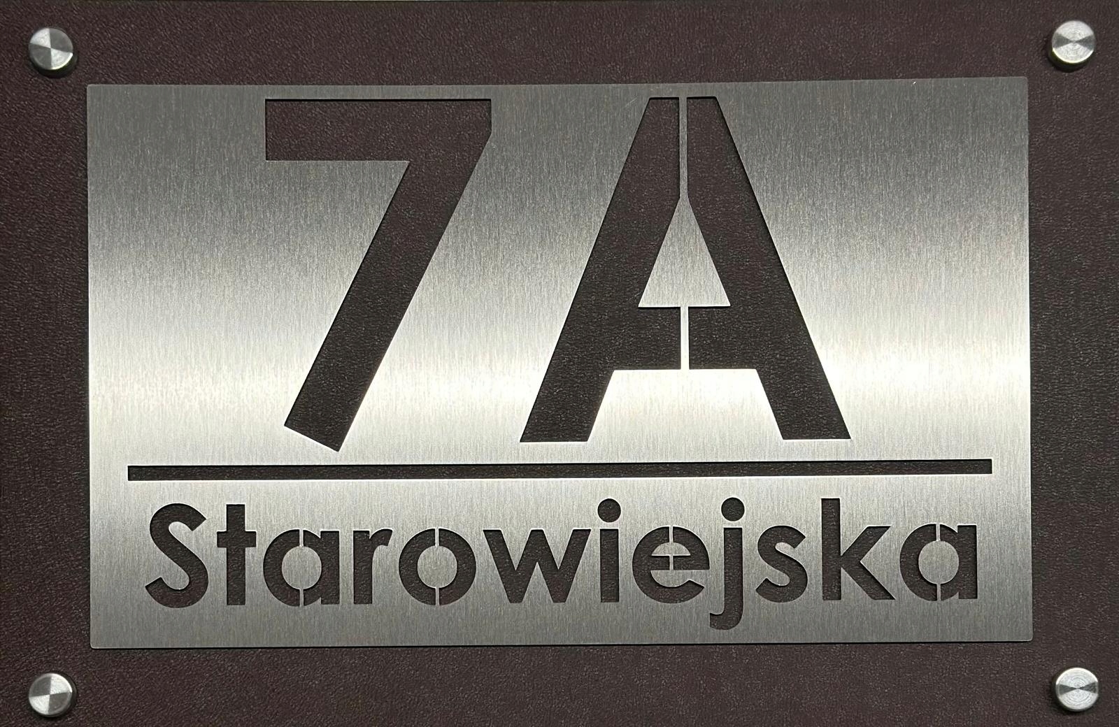 Nerezové číslo domu, adresní štítek Nerezová Ocel, hnědá 20x30 cm
