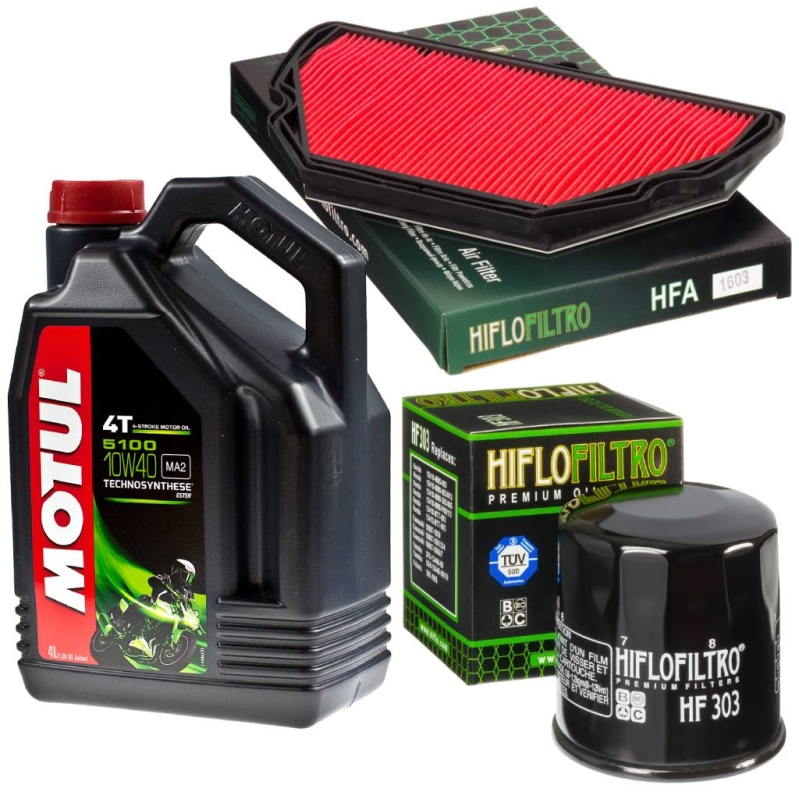 Sada filtrov Hiflo olej Motul 5100 Honda CBR600 na karburátoroch F4 99-00