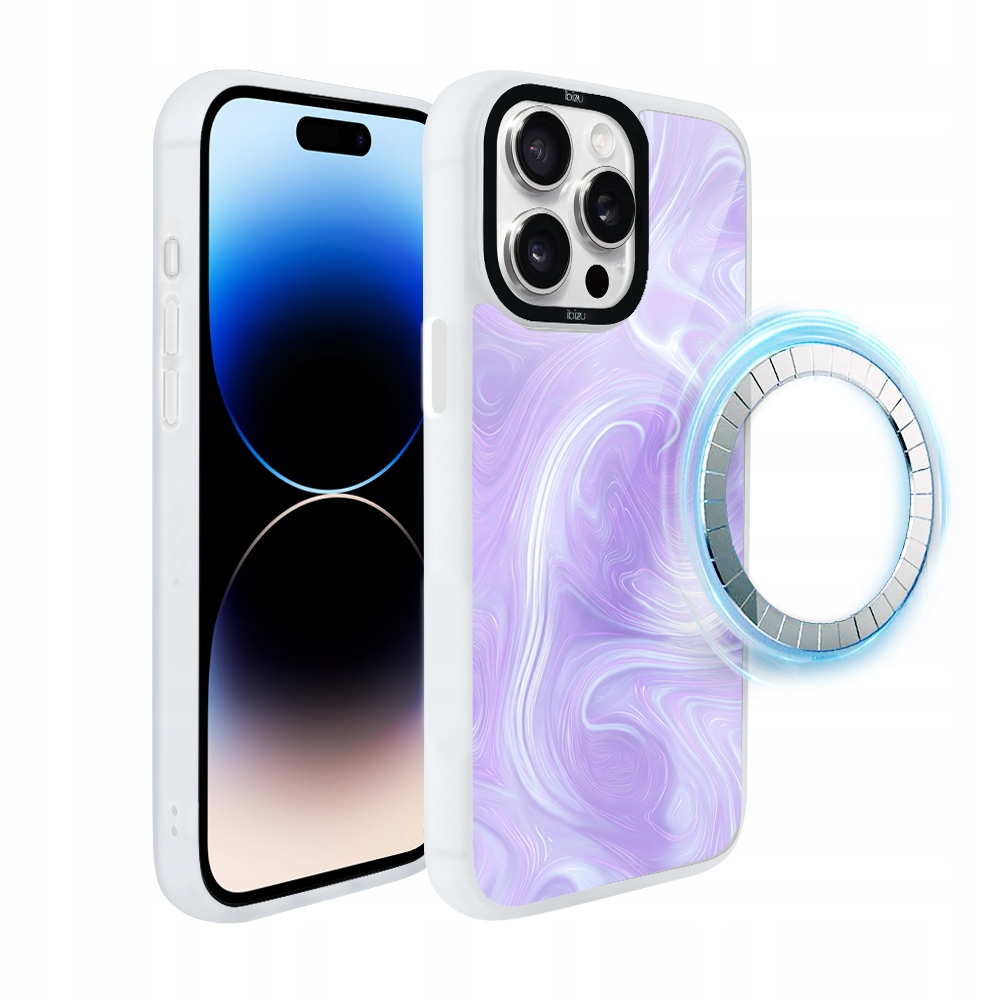 Matný Pouzdro Ibizu DropGuard pro iPhone 14 Pro s MagSafe, levandulový vír