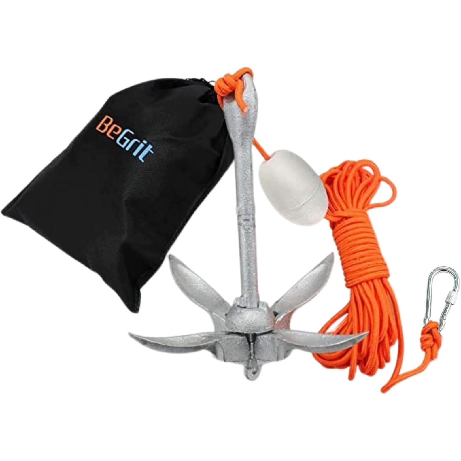 BeGrit Kotwica Składana 1,5 kg do kajaka Sup łodzi z liną 10 m i torbą