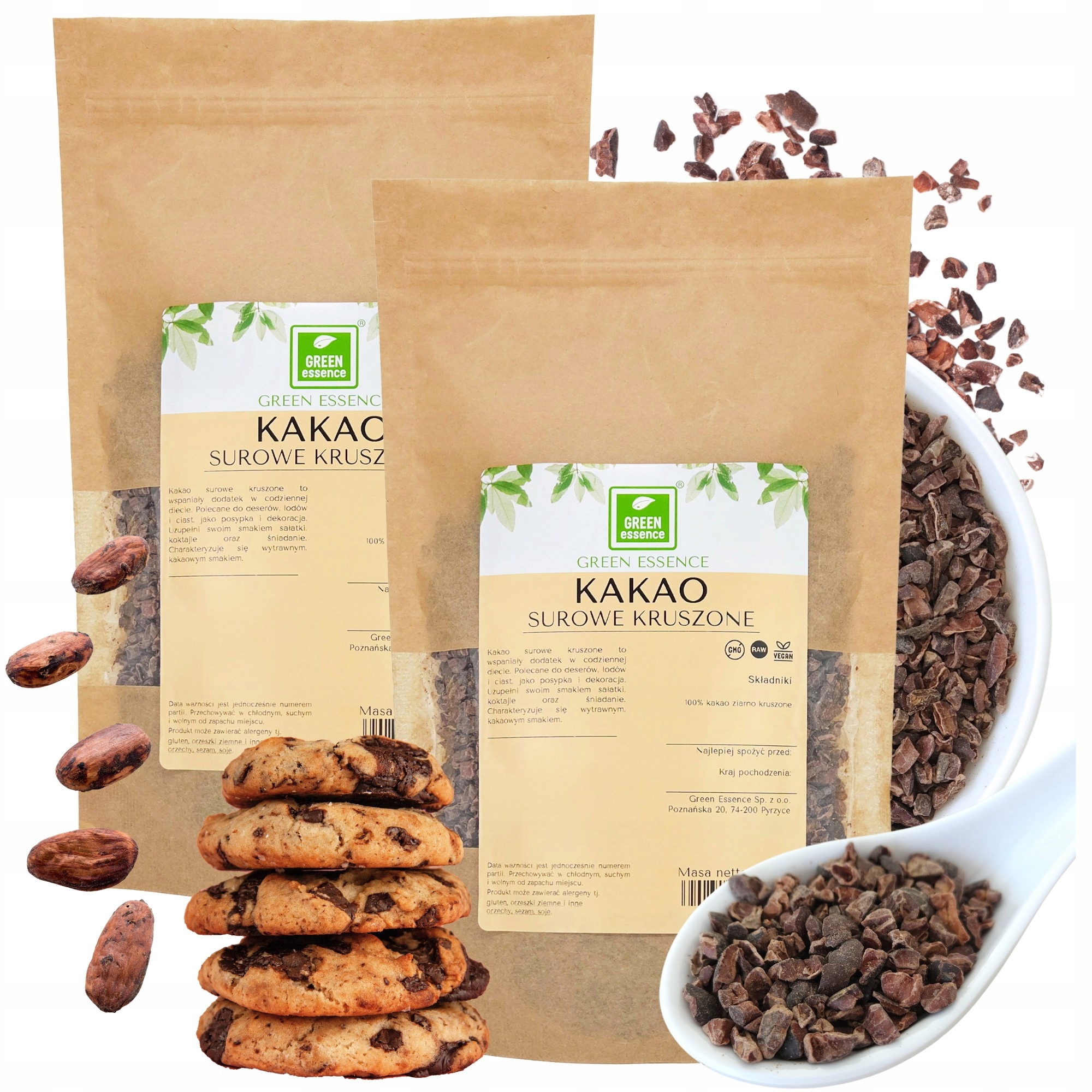 Levně Krušené Kakao Surové zrno 500g kakaové boby bez cukru přírodní nibsy