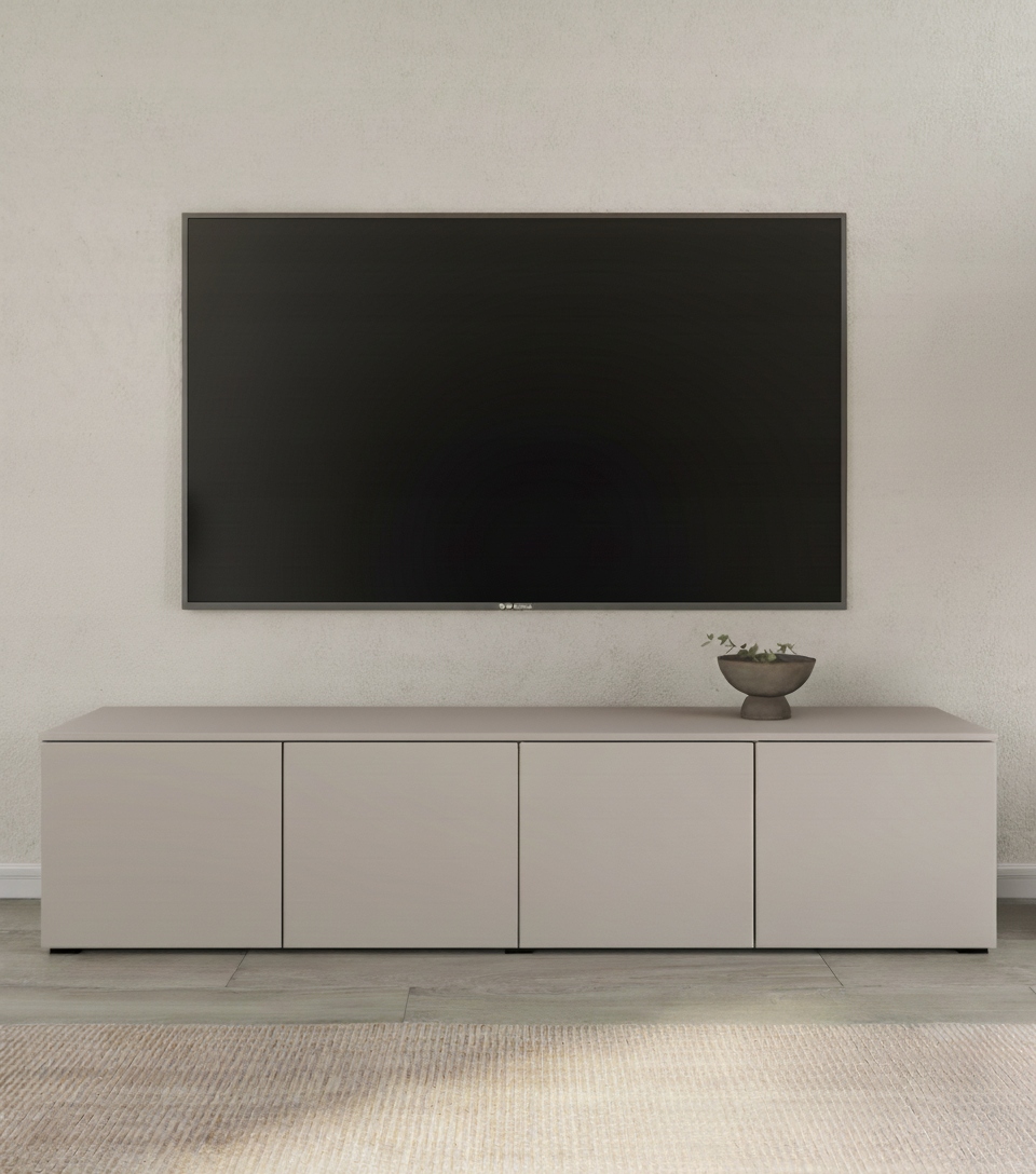 STOJĄCA SZAFKA RTV KOMODA PÓŁKA POD TELEWIZOR 200 CM KASZMIR, 4 DRZWI