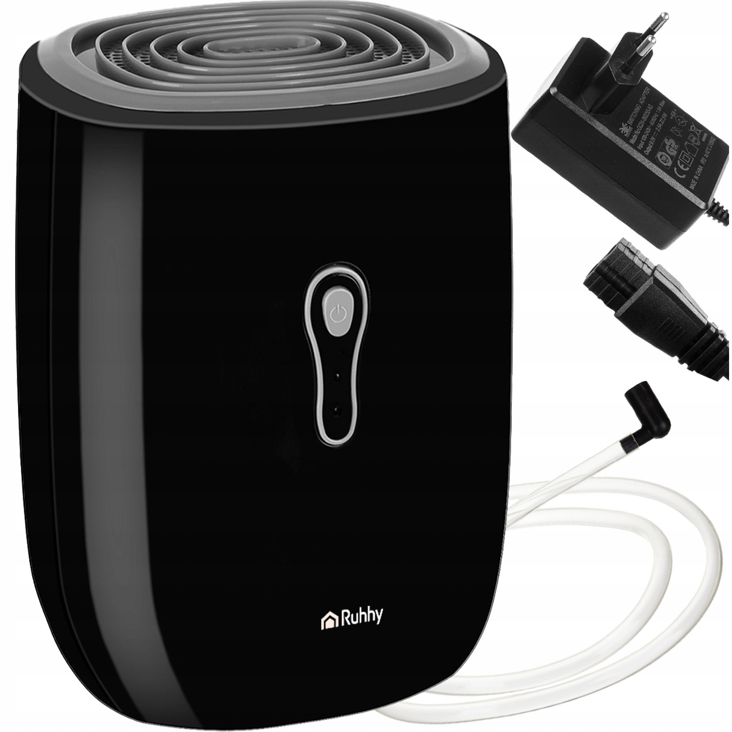 Czarny Osuszacz Powietrza Pochłaniacz Wilgoci Cichy Wydajny 0,8L Czarny