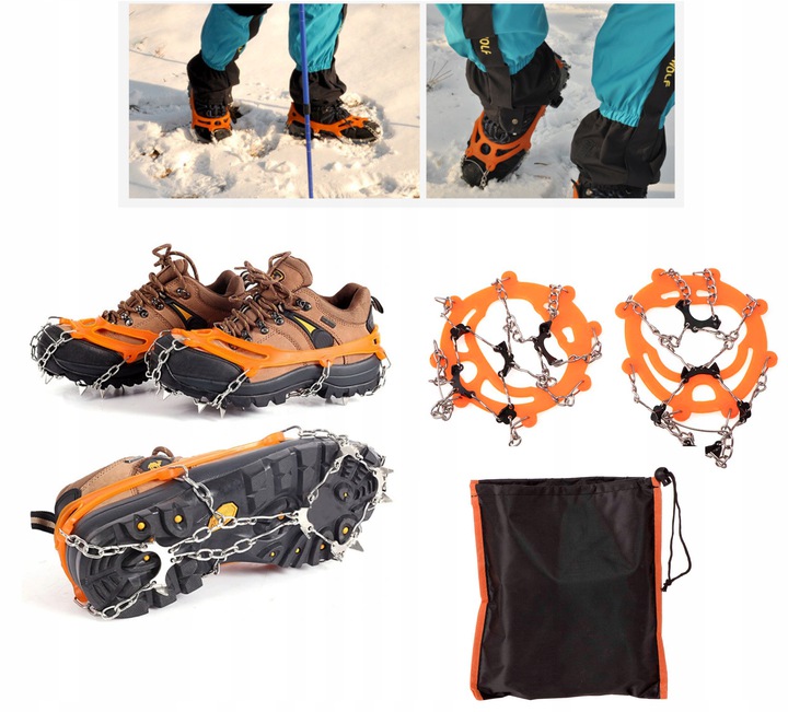 RAKI na buty antypoślizgowe KOLCE na lód ŁAŃCUCHY R.38-45 Model XA073