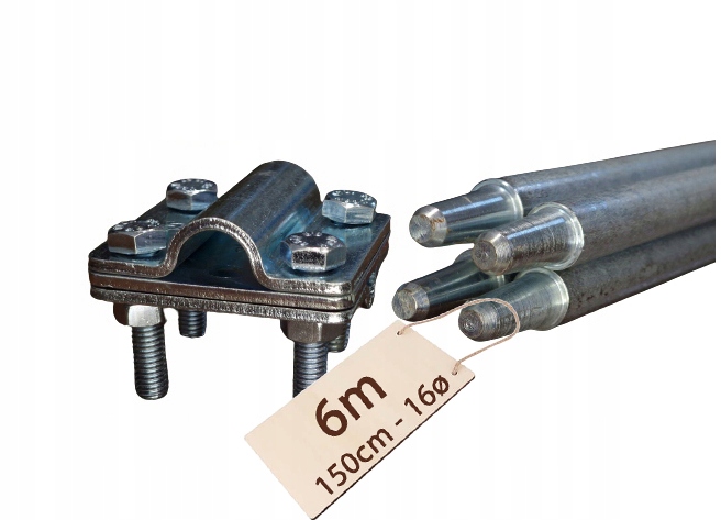 Pevný Skládací Uziom Průměr 16MM Odgrom Komplet Pozink Pv 4x1,5M 6M