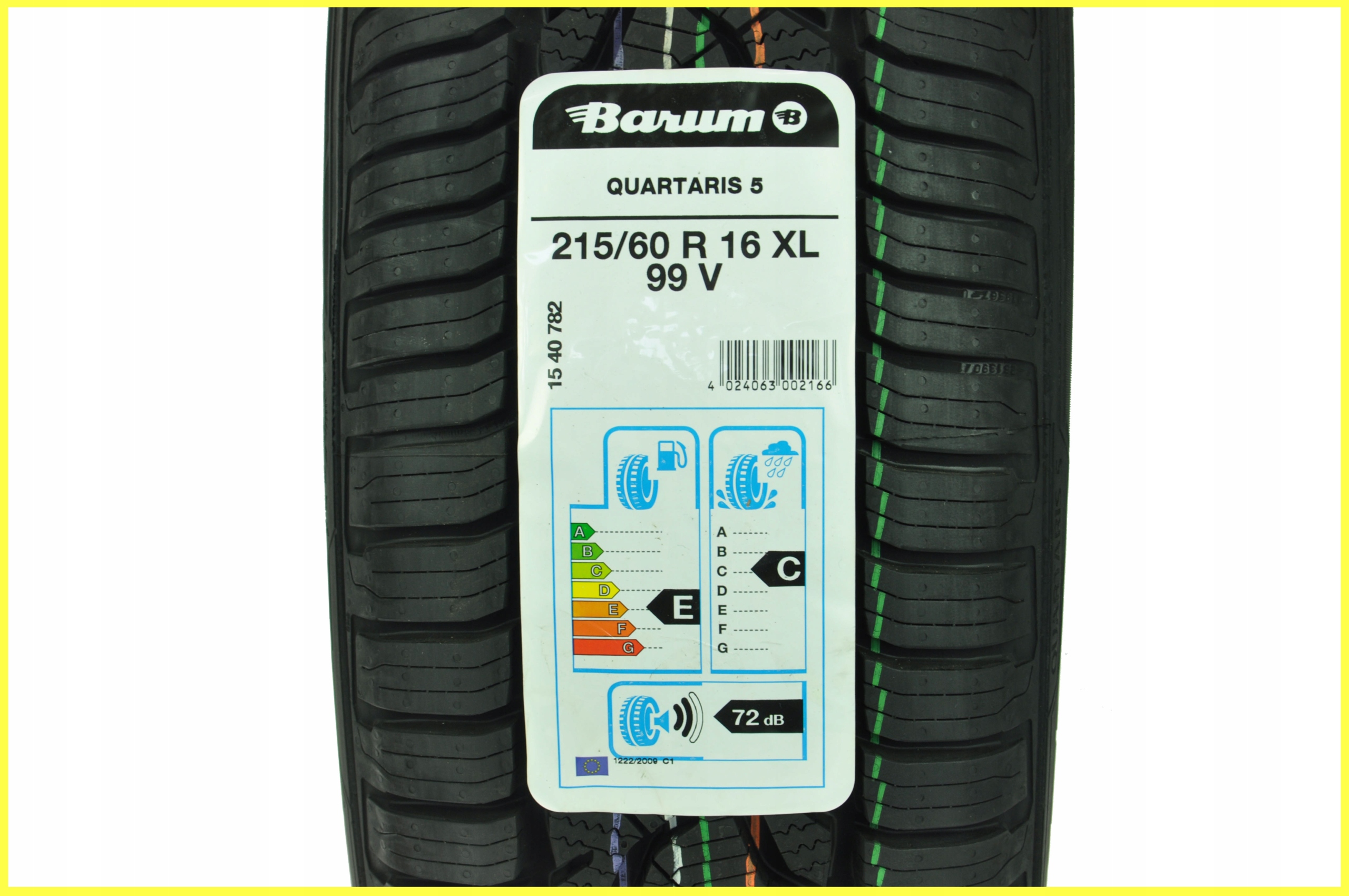 2 x 215/60R16 XL 99V Quartaris 5 BARUM CAŁOROCZNE Rok produkcji 2022
