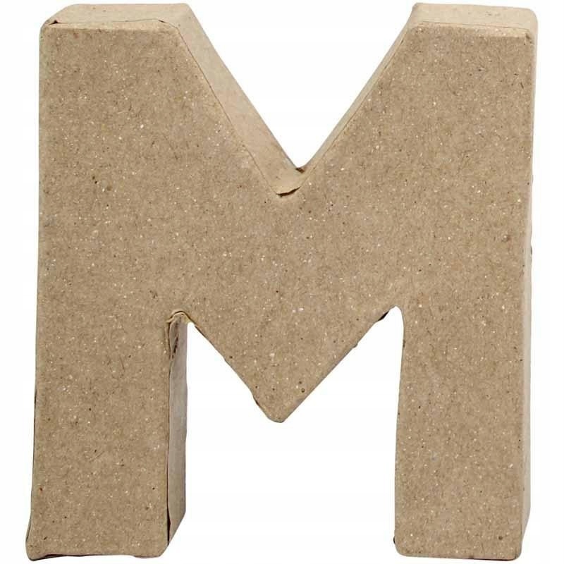 

Litera M z papier-mache 10x2 cm