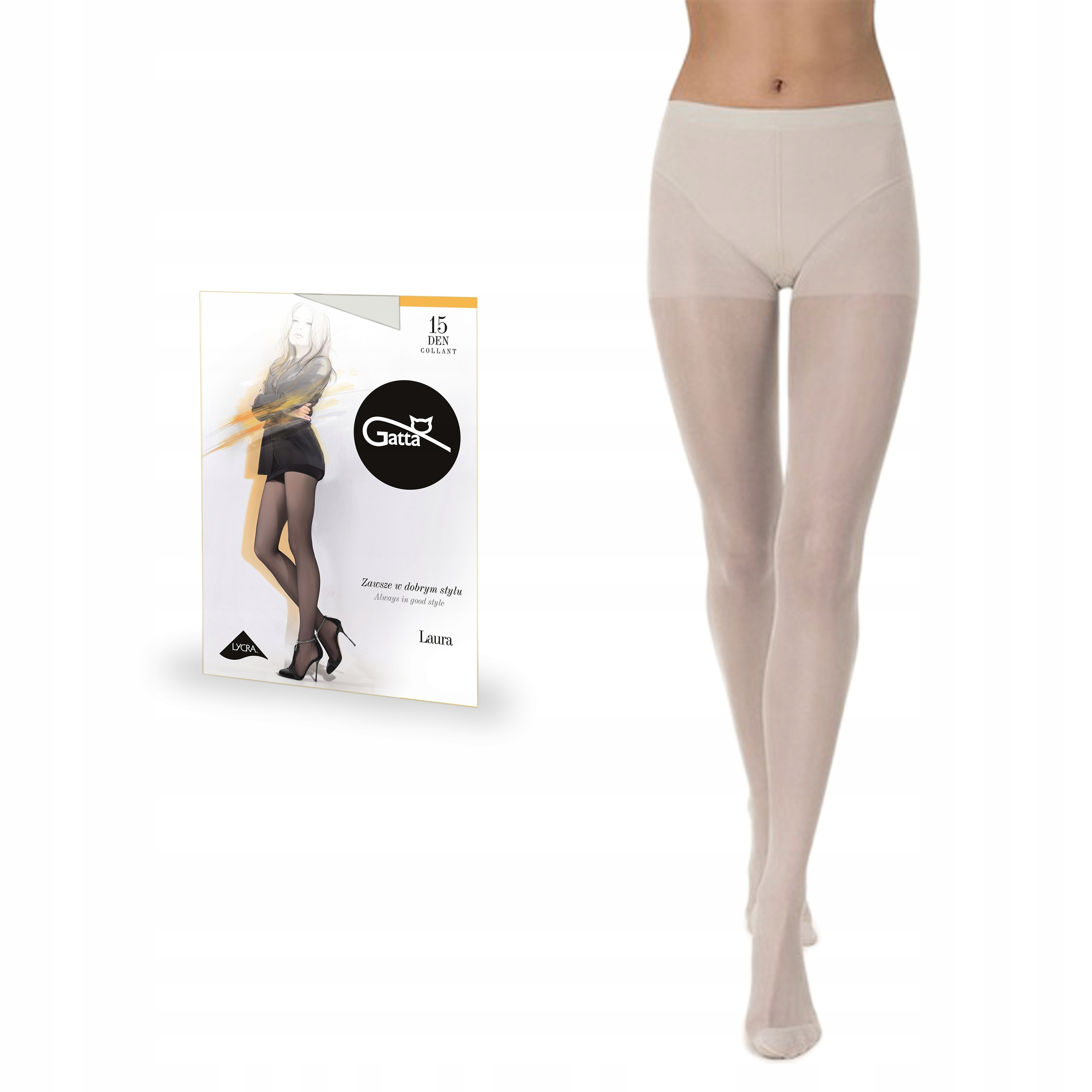 

Gatta rajstopy Laura 15 den lycra, Perla 2-S