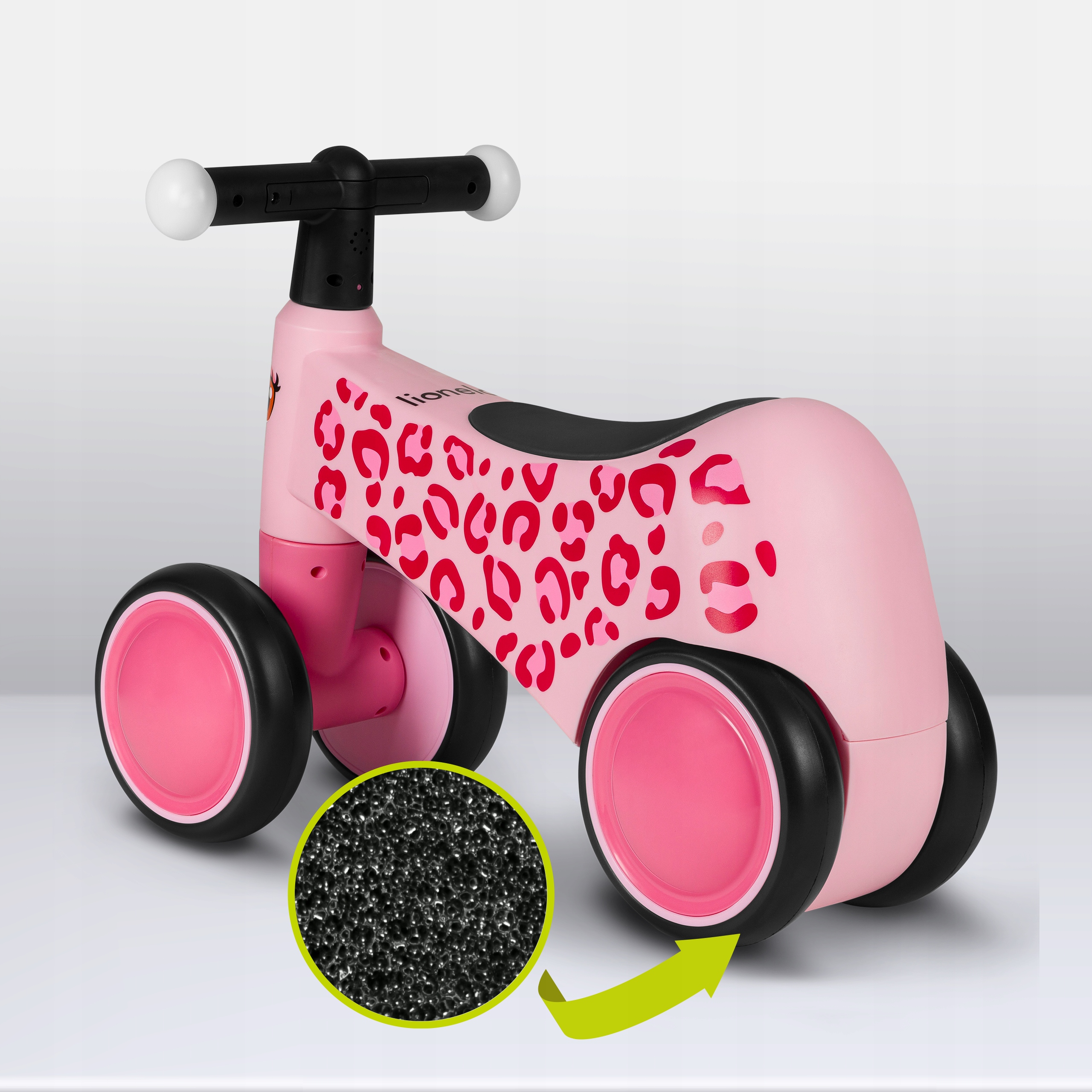 Jeździk chodzik rowerek biegowy Lionelo SAMMY Kolor Różowy