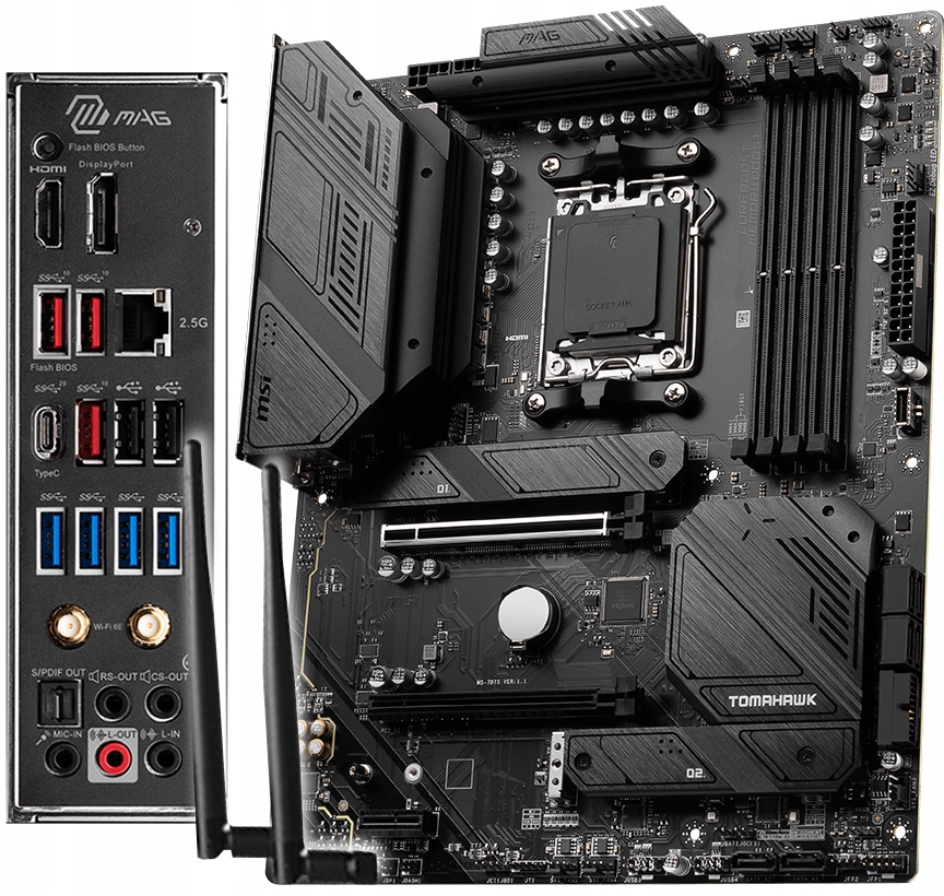 Základní deska Msi Mag B650 Tomahawk WiFi Bt Socket AM5 DDR5 M.2 NVMe Atx Pc