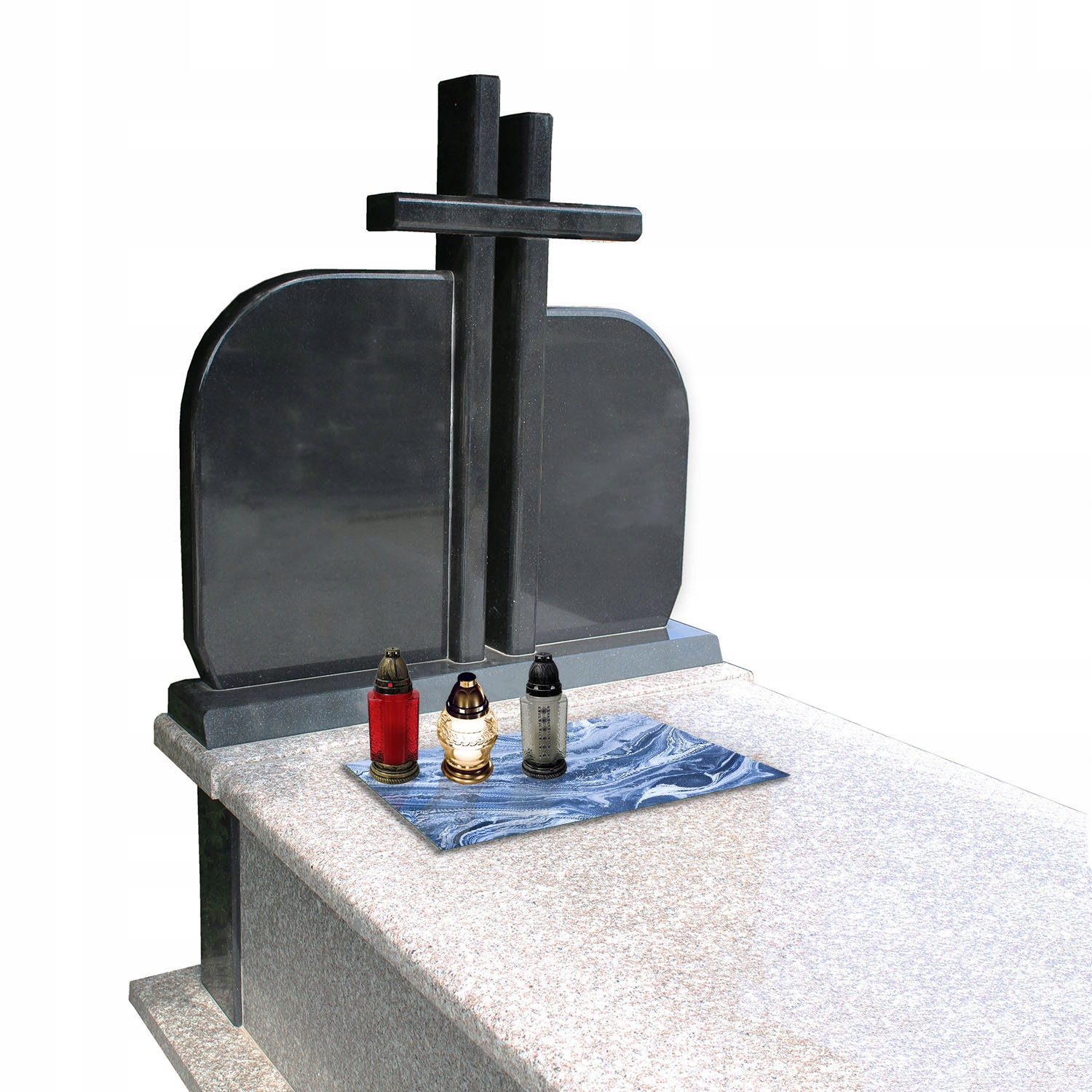 Podstawka na CMENTARZ szyba HARTOWANA + gumowe podstawki 52x40cm na POMNIK Długość 40 cm