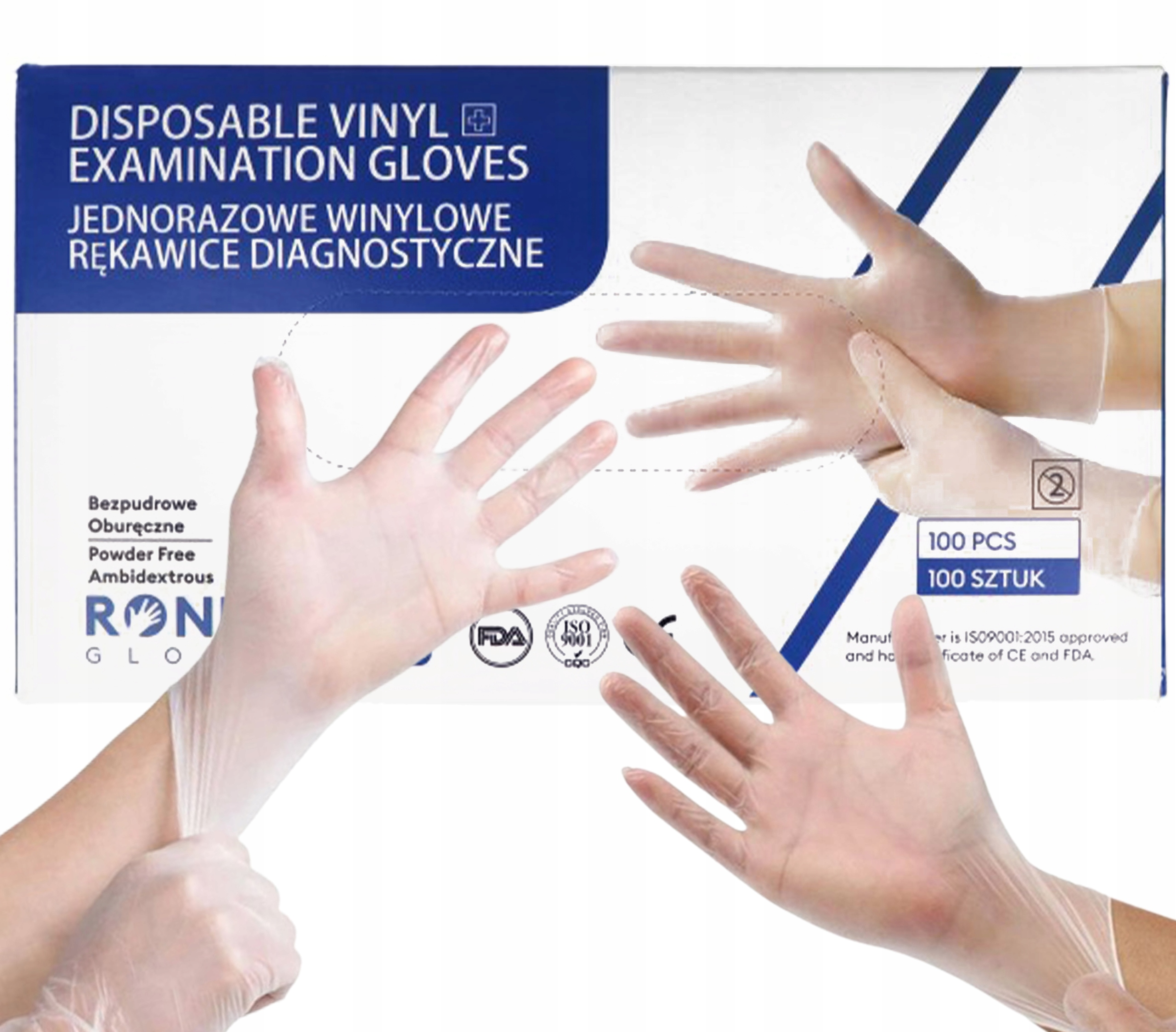 

Rękawiczki Winylowe Ronda Gloves 100szt. roz. L