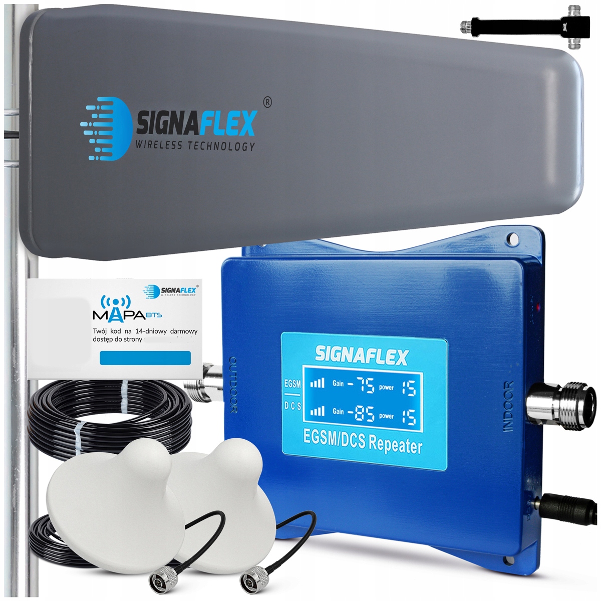 Sada zosilňovačov Signaflex Egsm/dcs Blue LS-EGD10 T2 23dBi 10 m 2x hry