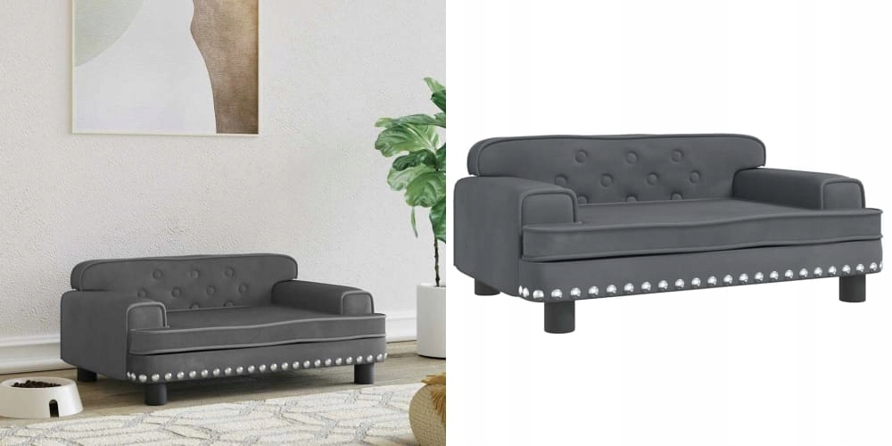 Levně Tmavě šedé Pelíšek pro psa, 70x45x30 cm, samet