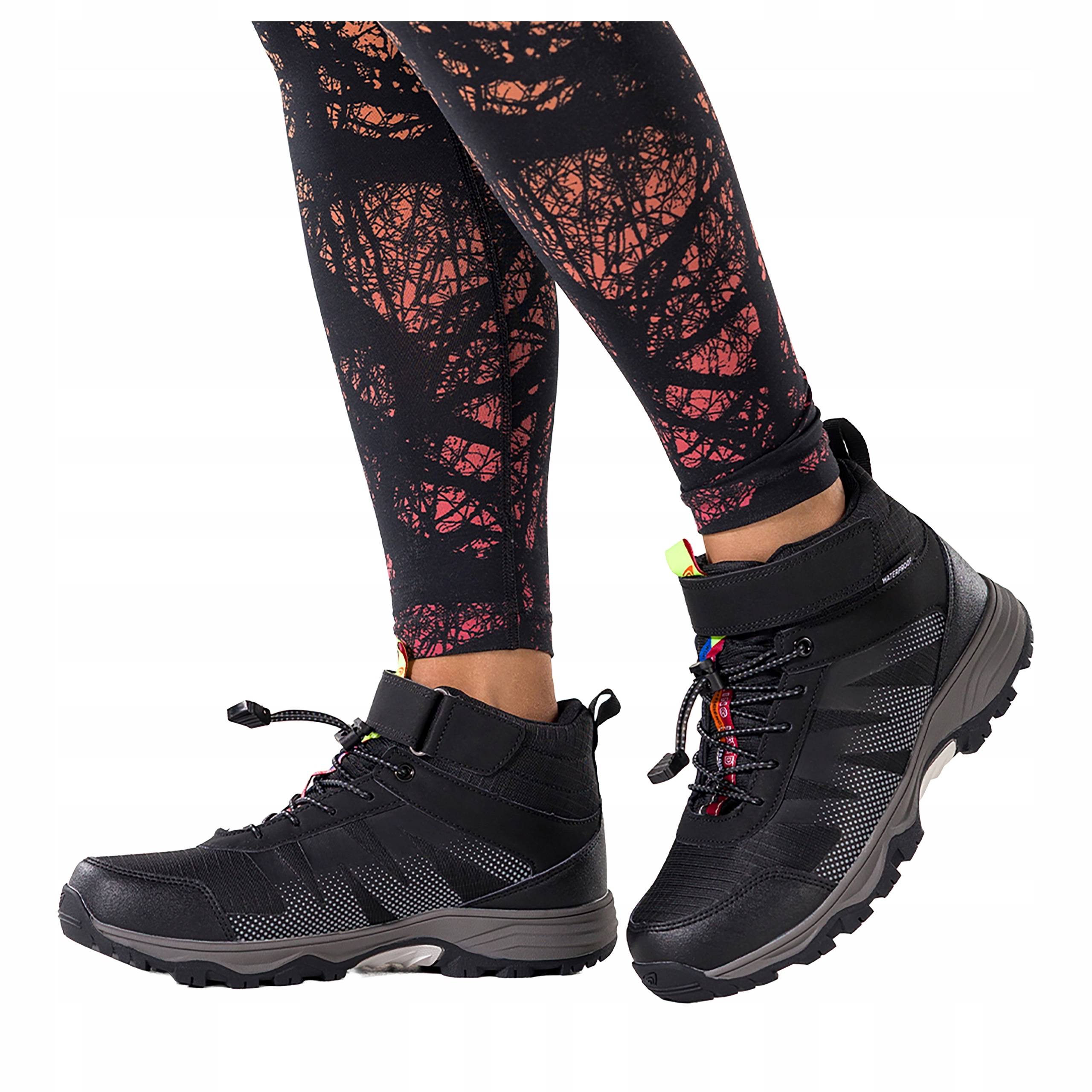 Trekové Boty Černé Dámské Šněrovací Sportovní Pásek Na Suchý Zip vel. 40