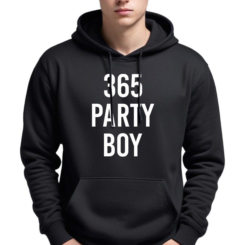 Pánská Mikina Hoodie S Kapucí Černá Streatwear Módní 366 Party Boy M