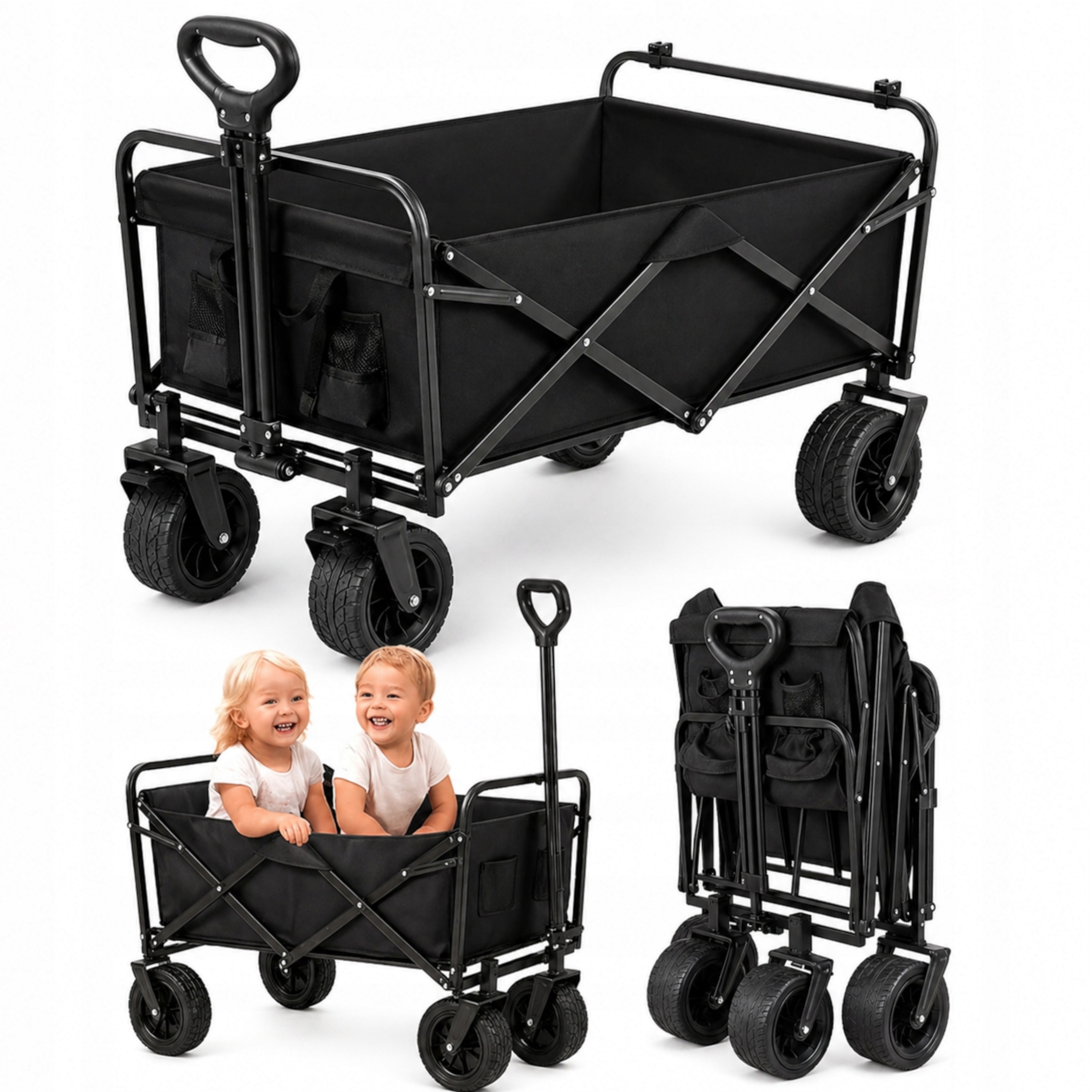 Turistický skladací plážový vozík 120 l 100 kg Terénne záhradné kolesá Silný