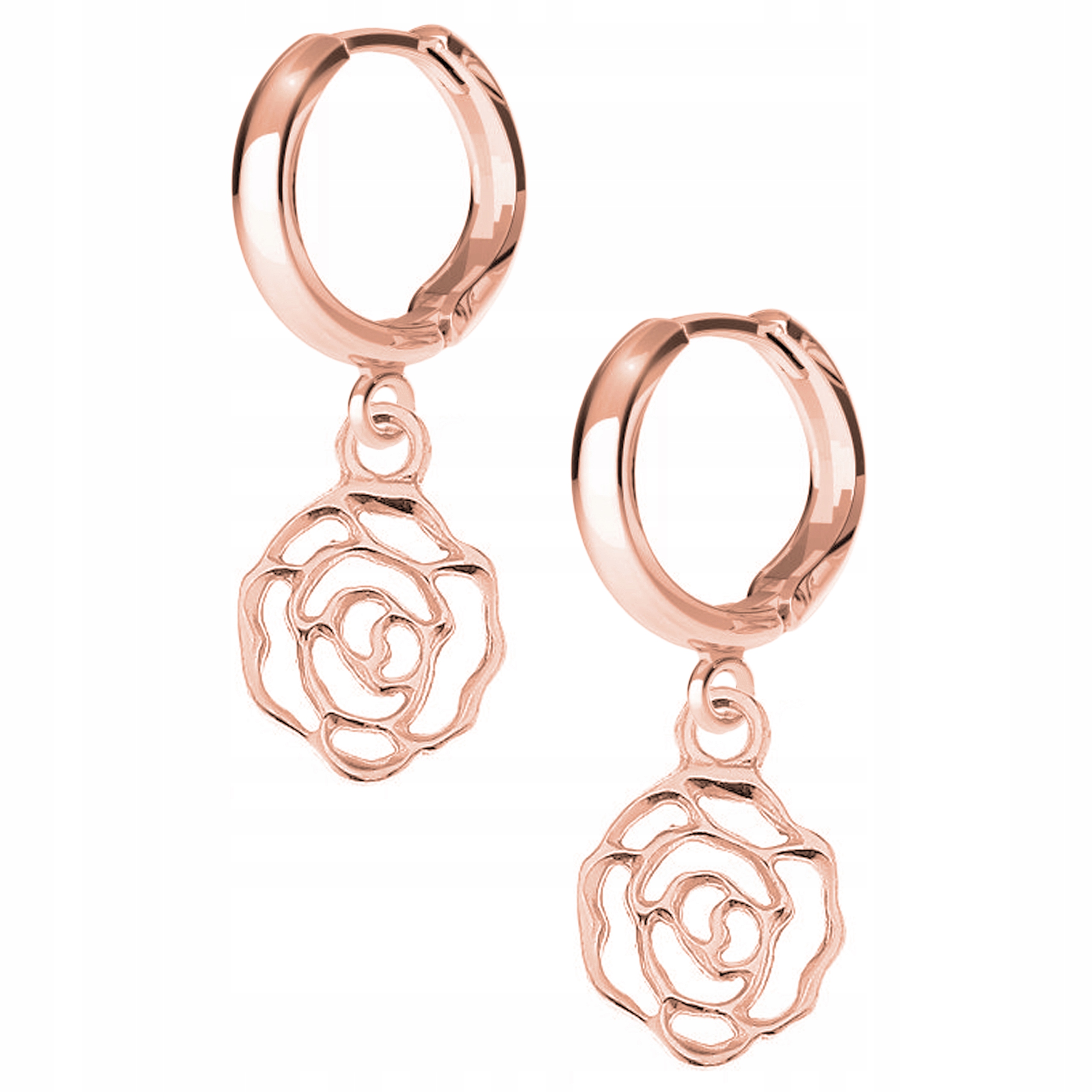 Náušnice Růže Květ Květina růžové zlato 925