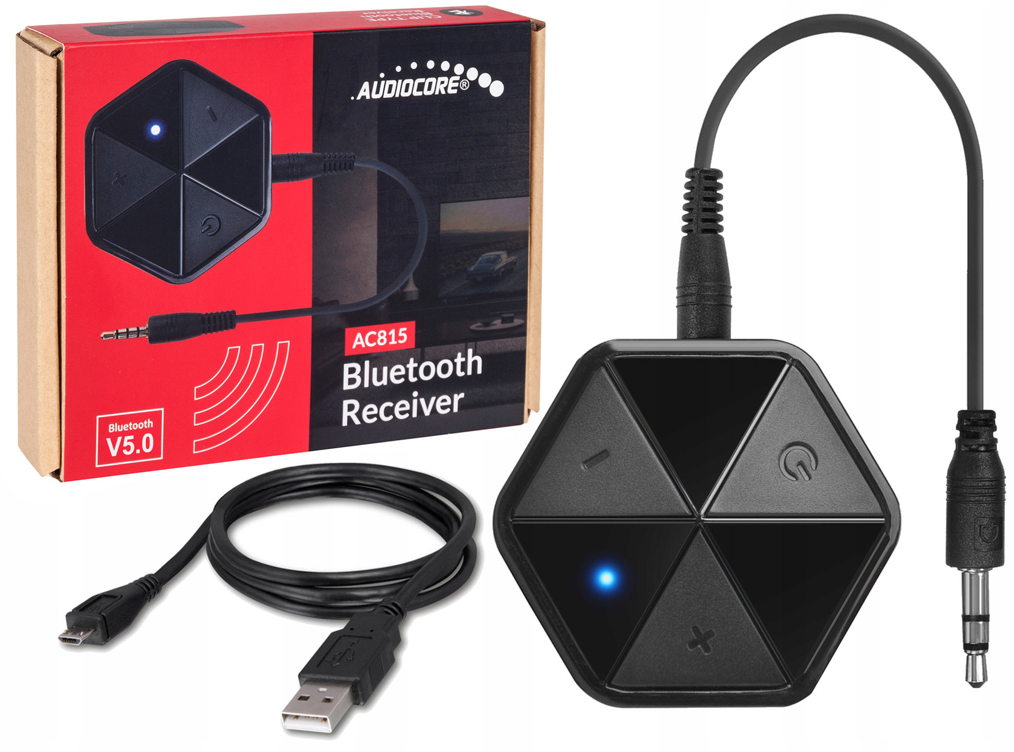 ODBIORNIK DŹWIĘKU AUDIO ADAPTER BLUETOOTH V5.0 MIKROFON Multi Point