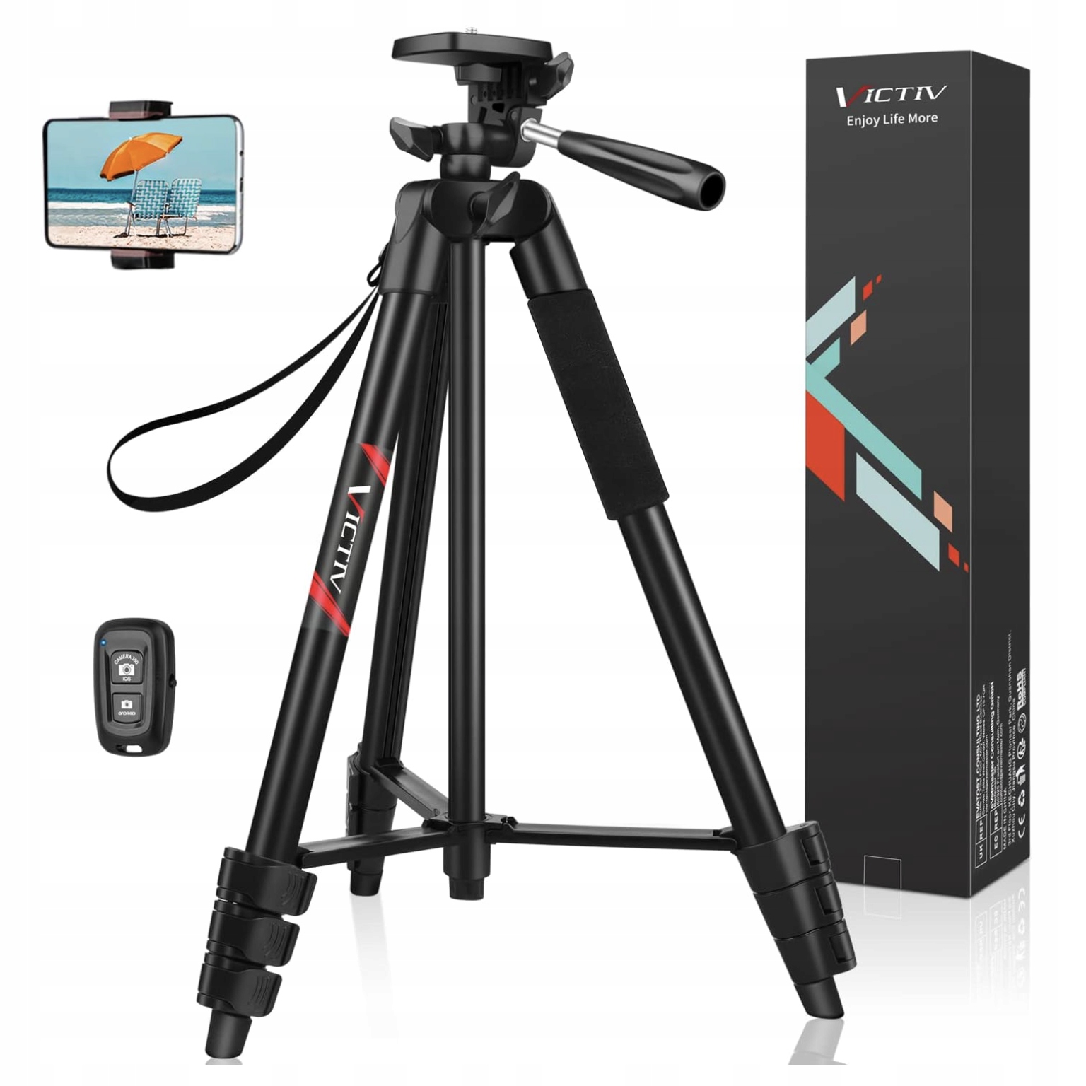 Statyw tripod uchwyt na aparat telefon Victiv 137 cm Pilot Bluetooth