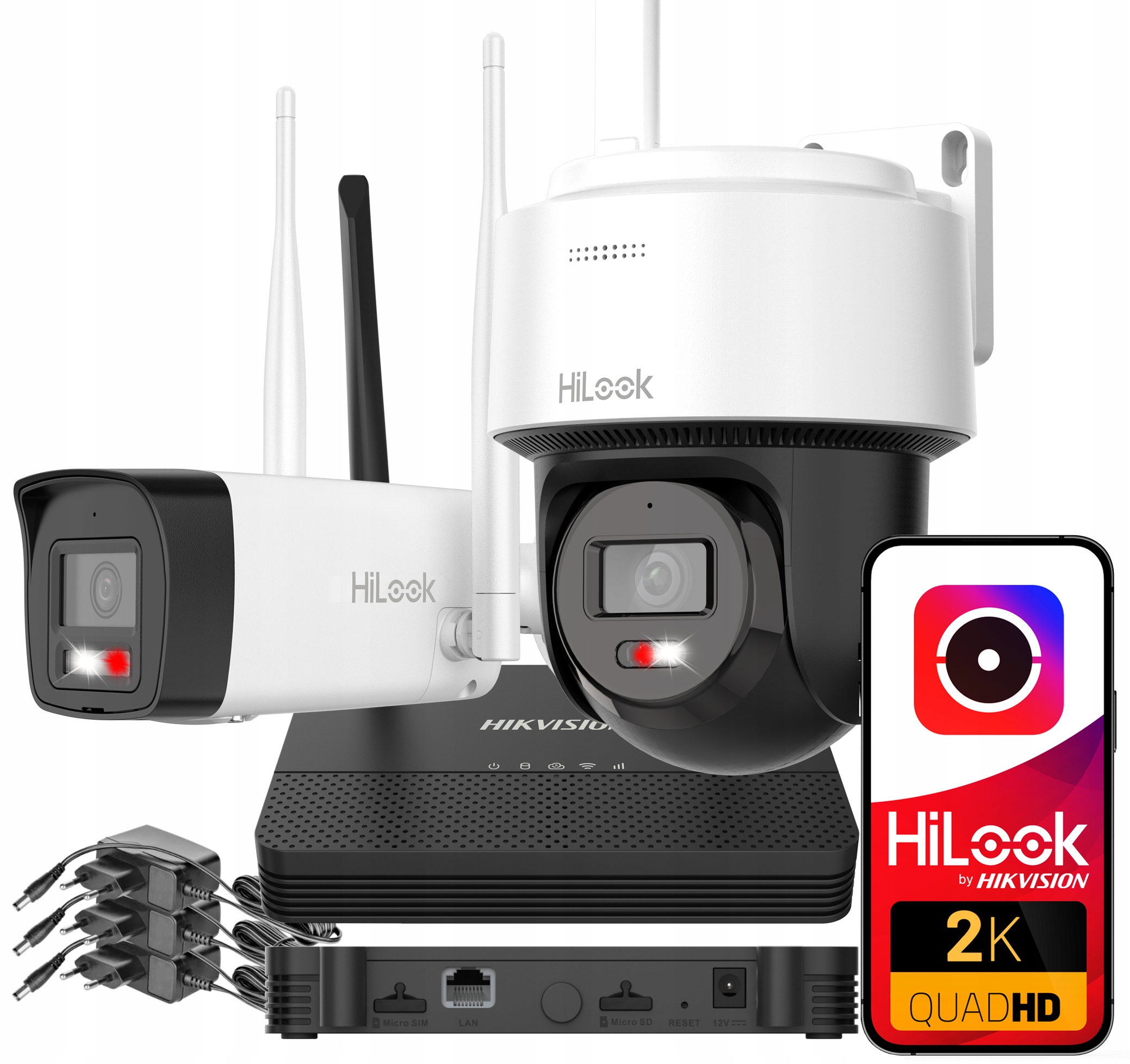 ZESTAW MONITORINGU WIFI HIKVISION HILOOK KAMERA OBROTOWA PT 4MPx APLIKACJA