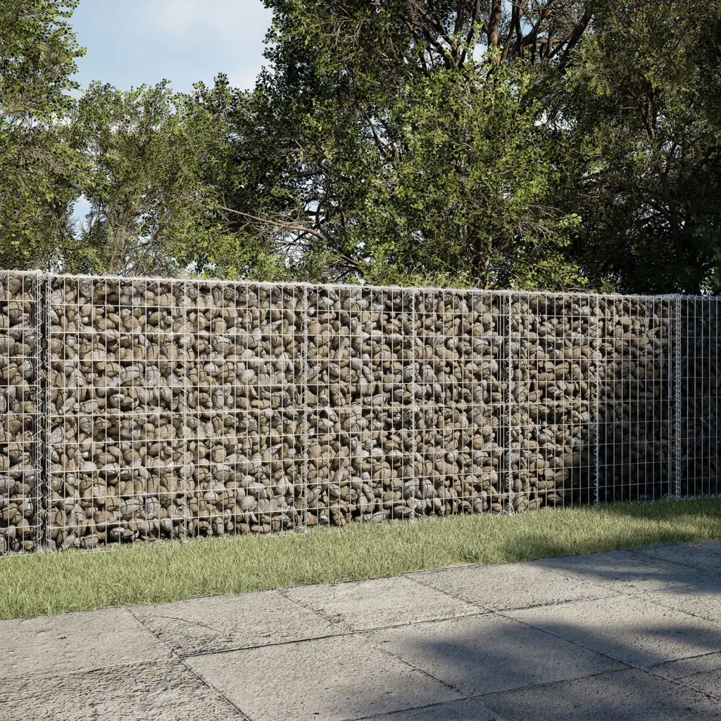 Gabionový koš s víkem 300 x 50 x 100 cm pozinkované železo Stříbrná 3295144