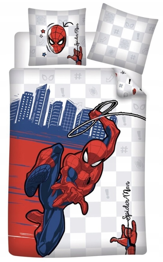 Pościel bawełniana Spiderman 140 x 200cm 65 x 65