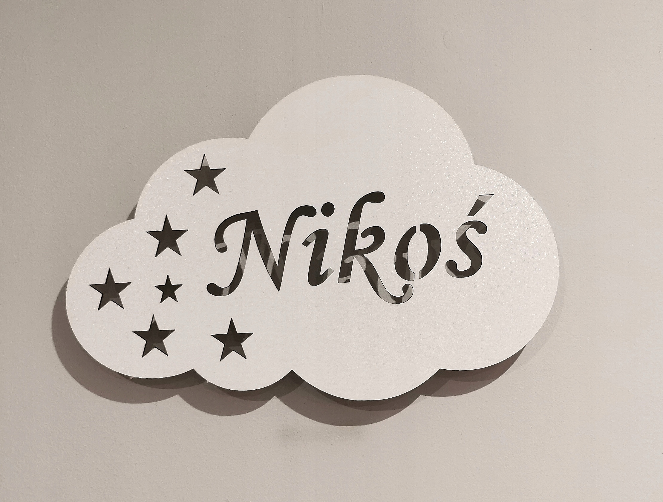 Lampka chmurka imię imienna ledowa biała piękna ind projekt 30cm LED Marka inna