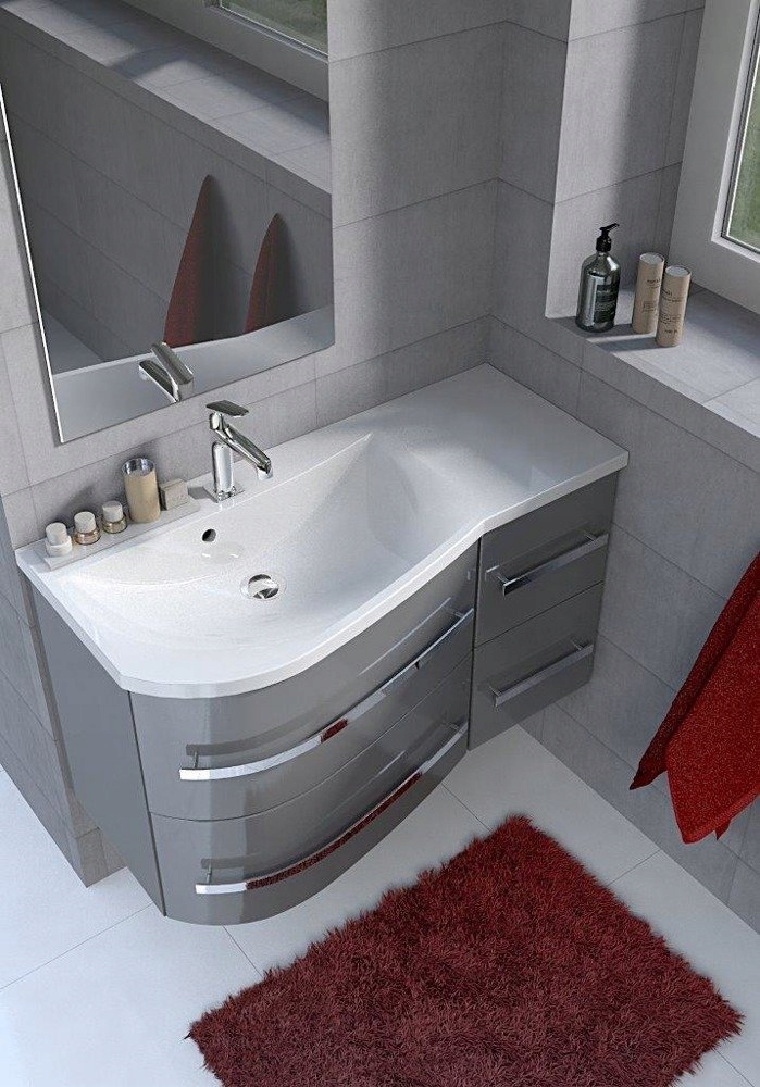 Szafka z umywalką 90 cm OPAL biała prawa Marka Oristo