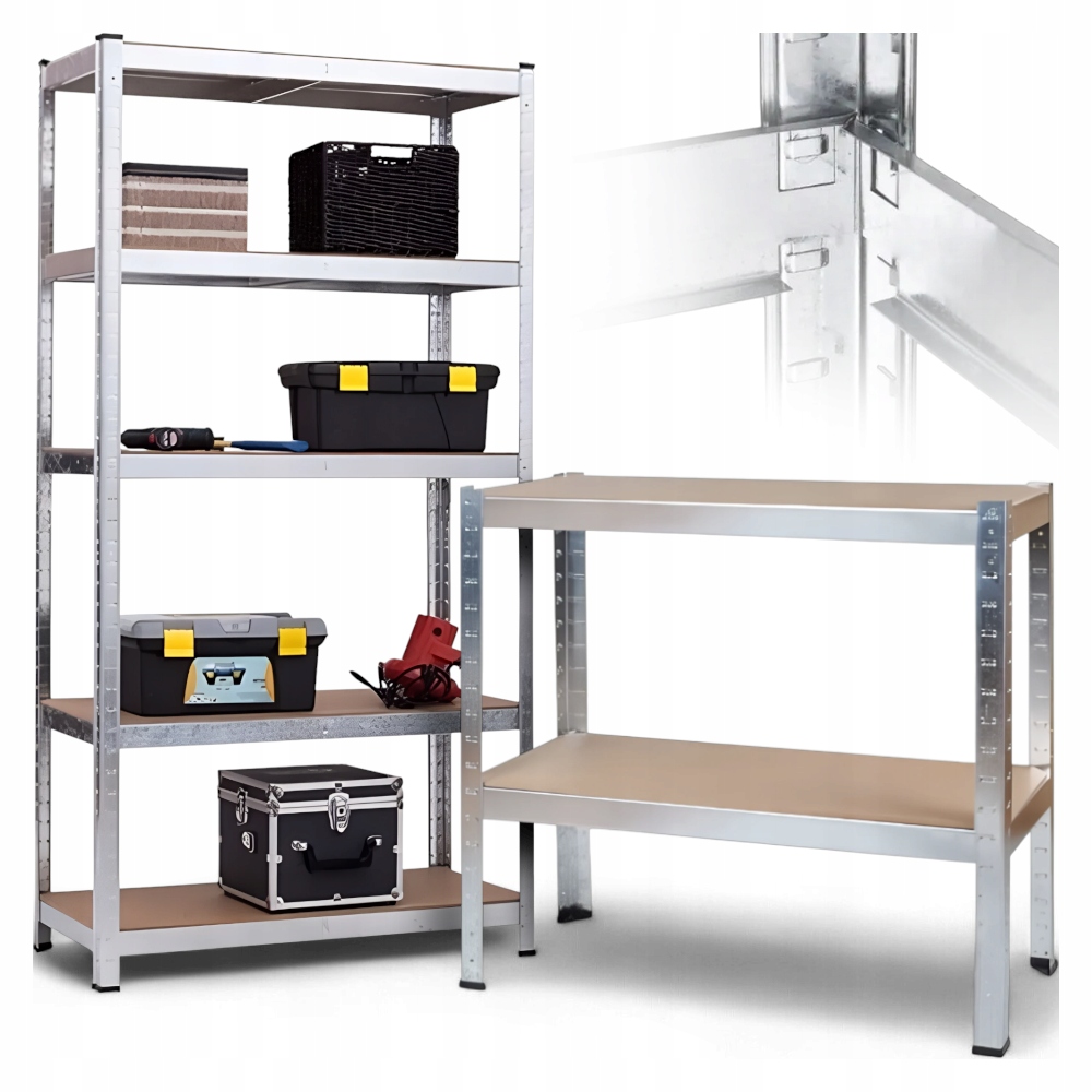 REGAŁ MAGAZYNOWY 5 PÓŁEK METALOWY SZAFKA DO GARAŻU PIWNICY 180x90x40cm