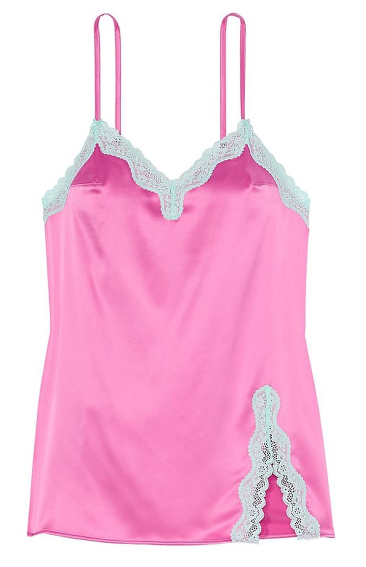 Krátká tričko noční s krajkou Victoria's Secret Tease růžová M