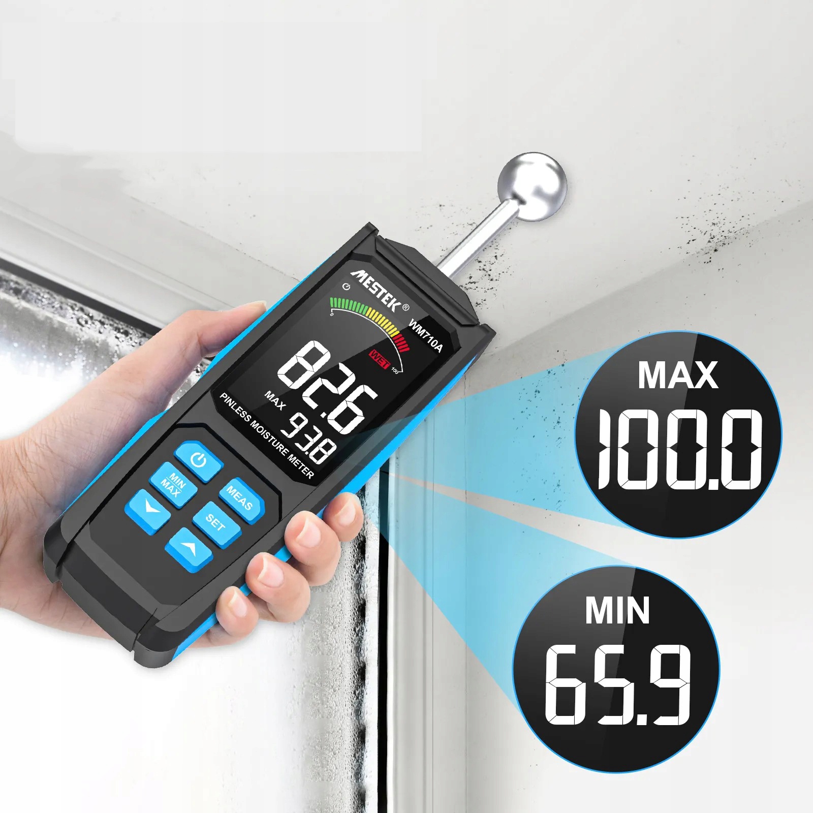 MIERNIK WILGOTNOŚCI WILGOTNOŚCIOMIERZ DO GIPSU BETONU DREWNA DO 40mm Marka inna