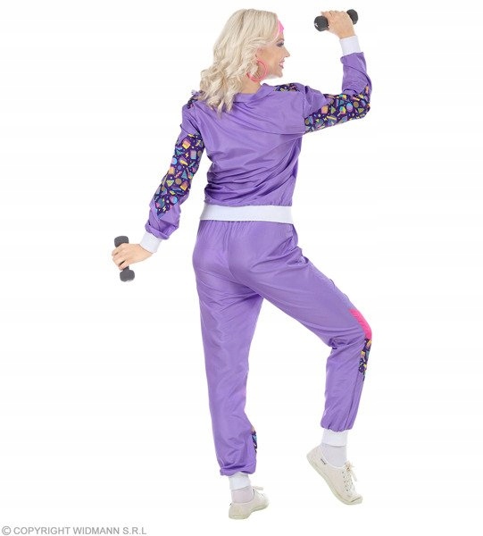 STRÓJ DRESIARA DRES FIOLETOWY ORTALION LATA 80 S Marka Widmann