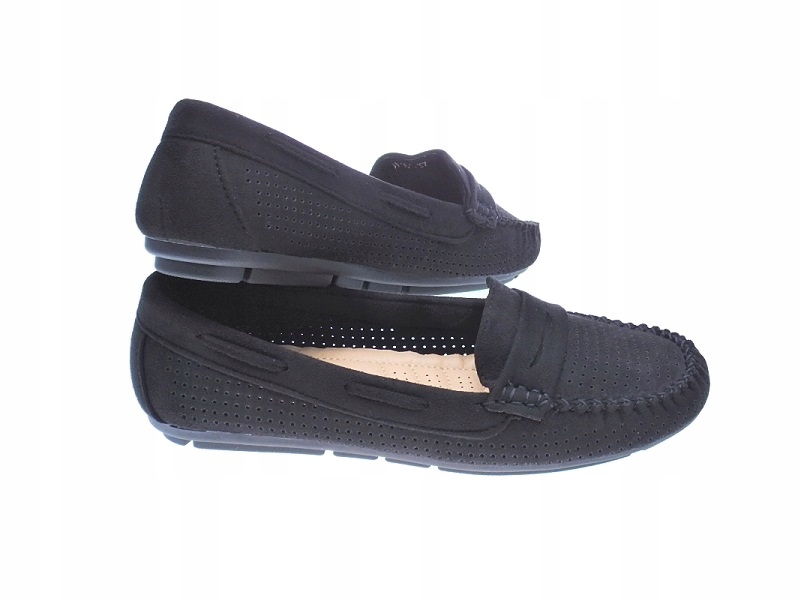 ZAMSZOWE MOKASYNY 9F151 Black r.36 Wzór dominujący inny wzór