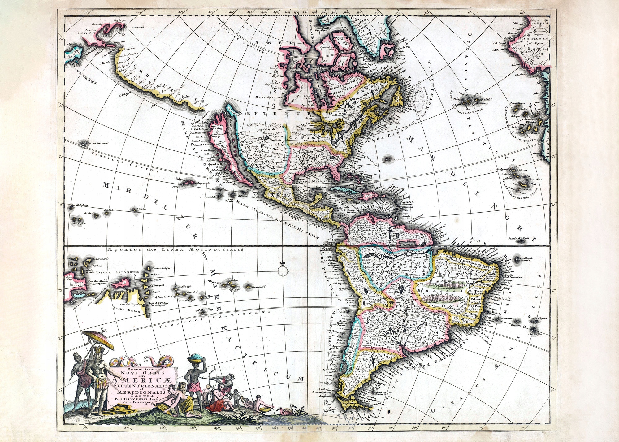 Stara Mapa Ameryki – America – Danckerts - 1696 - 91x61