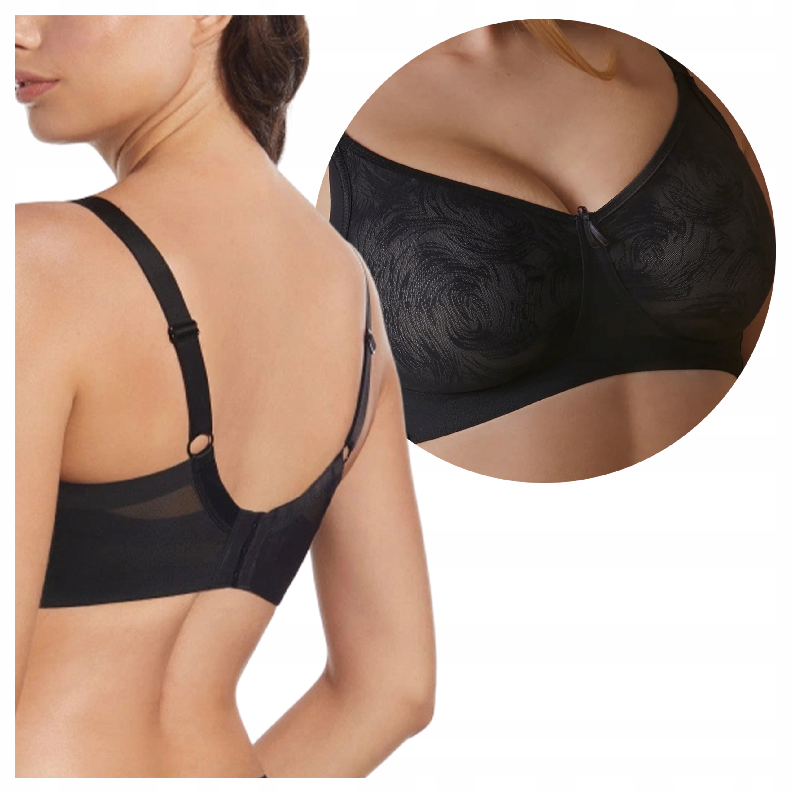 Podprsenka Bez Fishbin Denní Měkké Korekční Košíčky Černá 100C