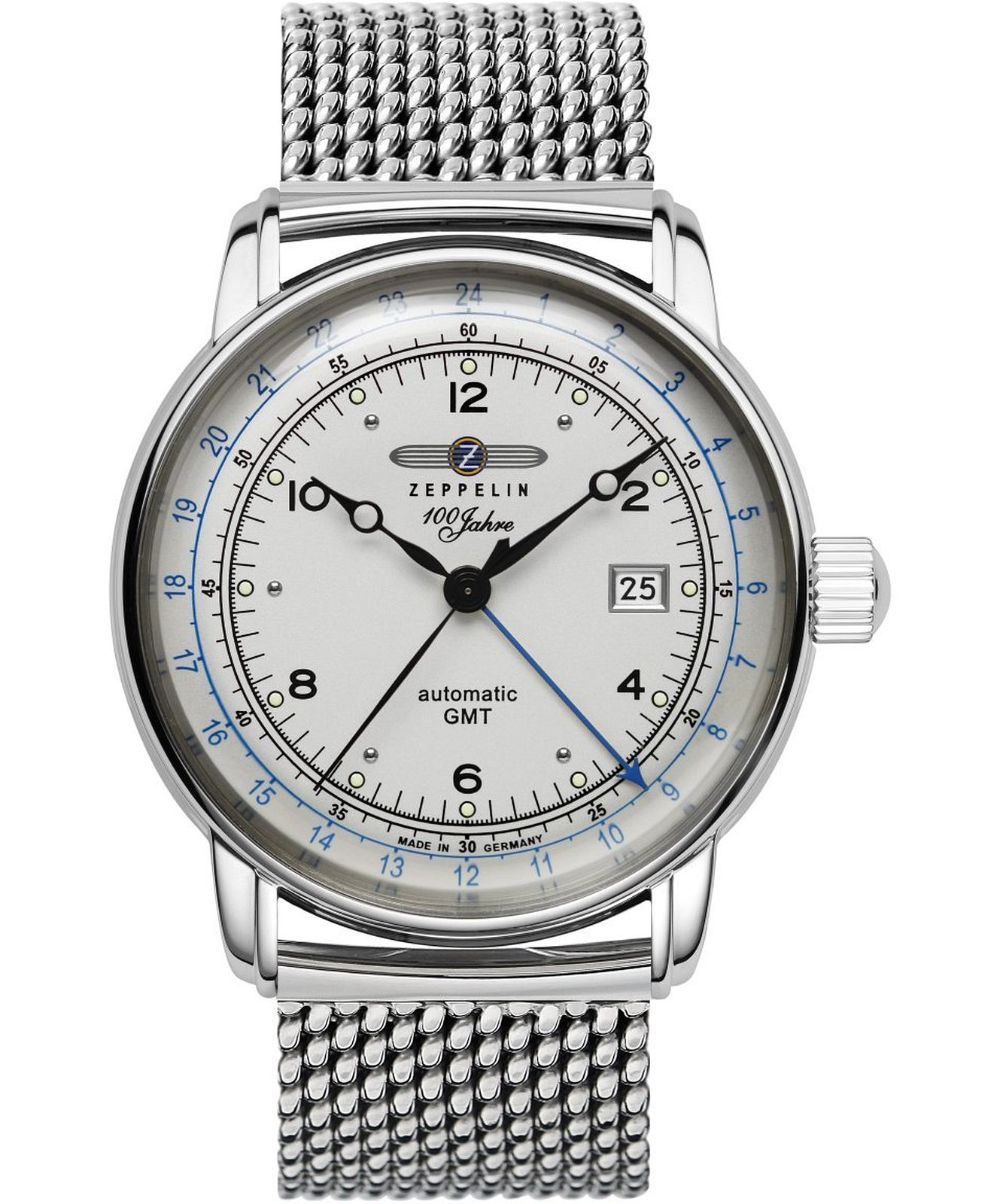 Pánské Hodinky 100 Jahre 8666M-1, automatic stříbrný mesh