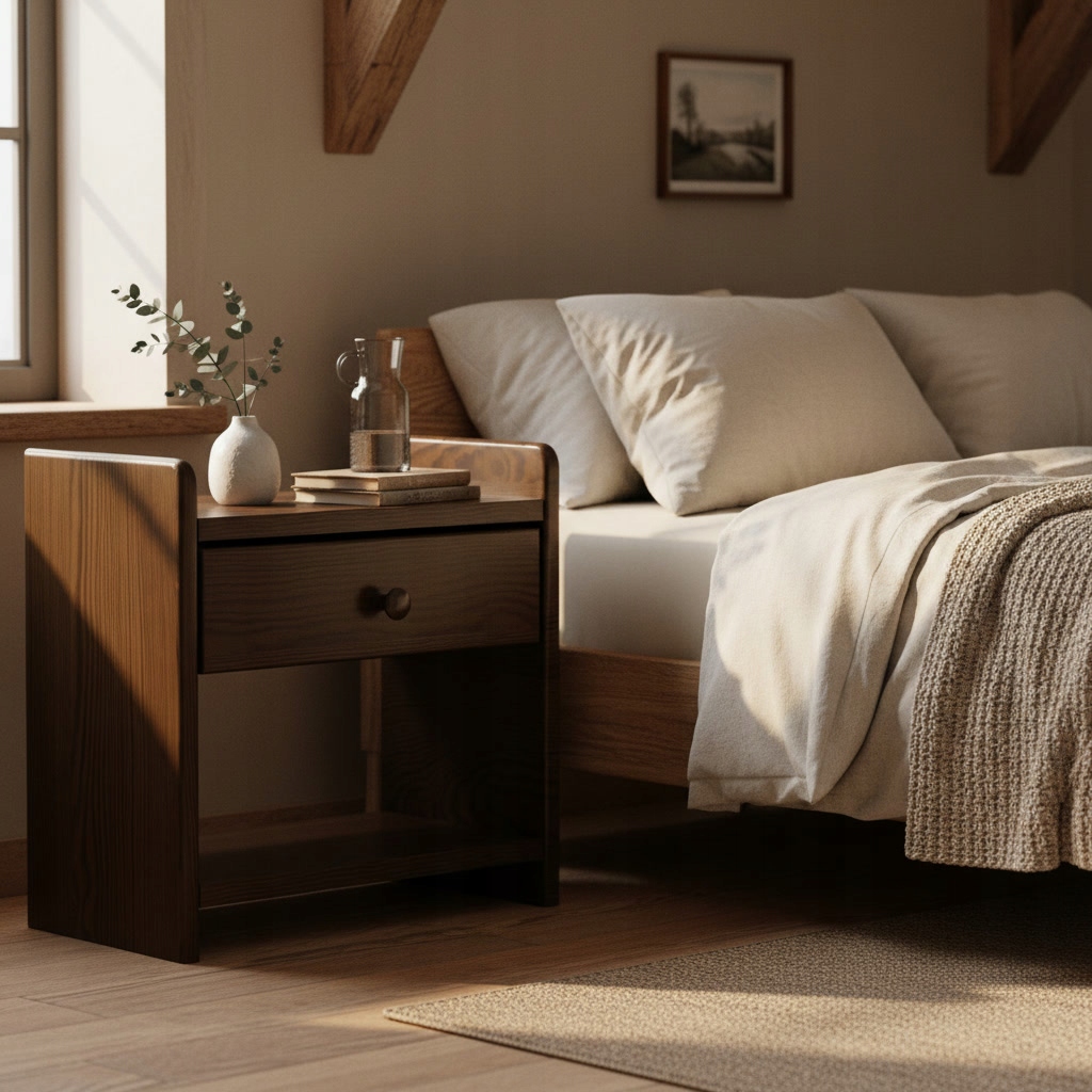 Stolek Nakastlik Noční Stolek dřevěný Ořech