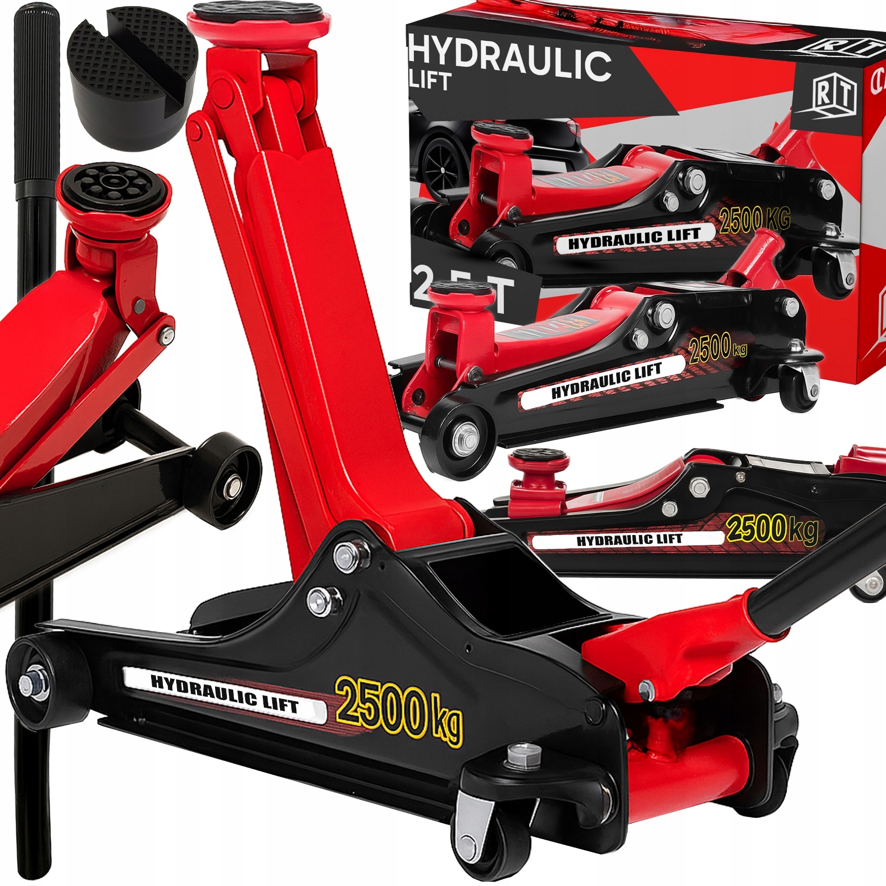 Nízkoprofilový Zvedák Hever Automobilový Zvedák S Hrotem 2500 Kg 399 MM