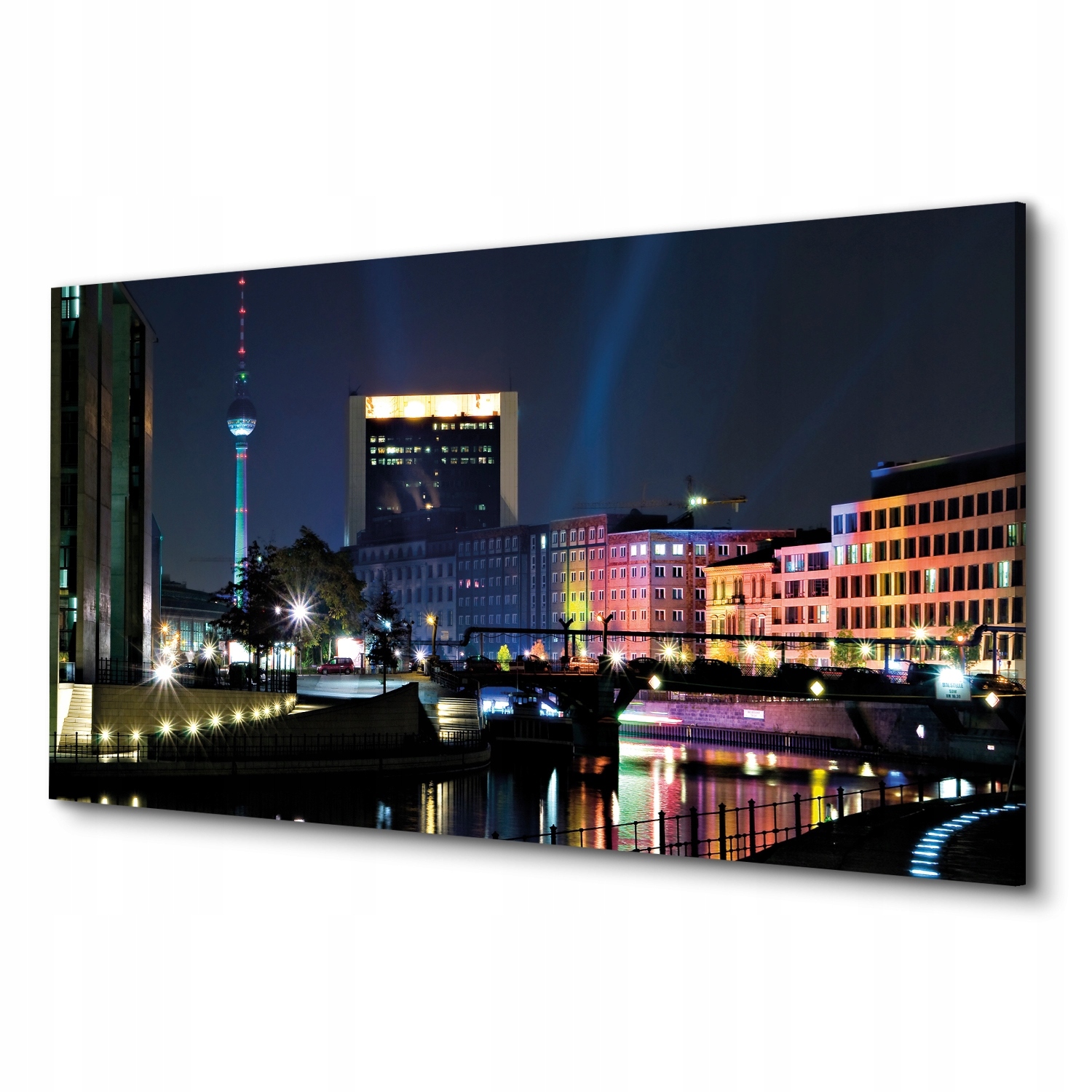 Výtisk na plátně Berlín město řeka 100x50
